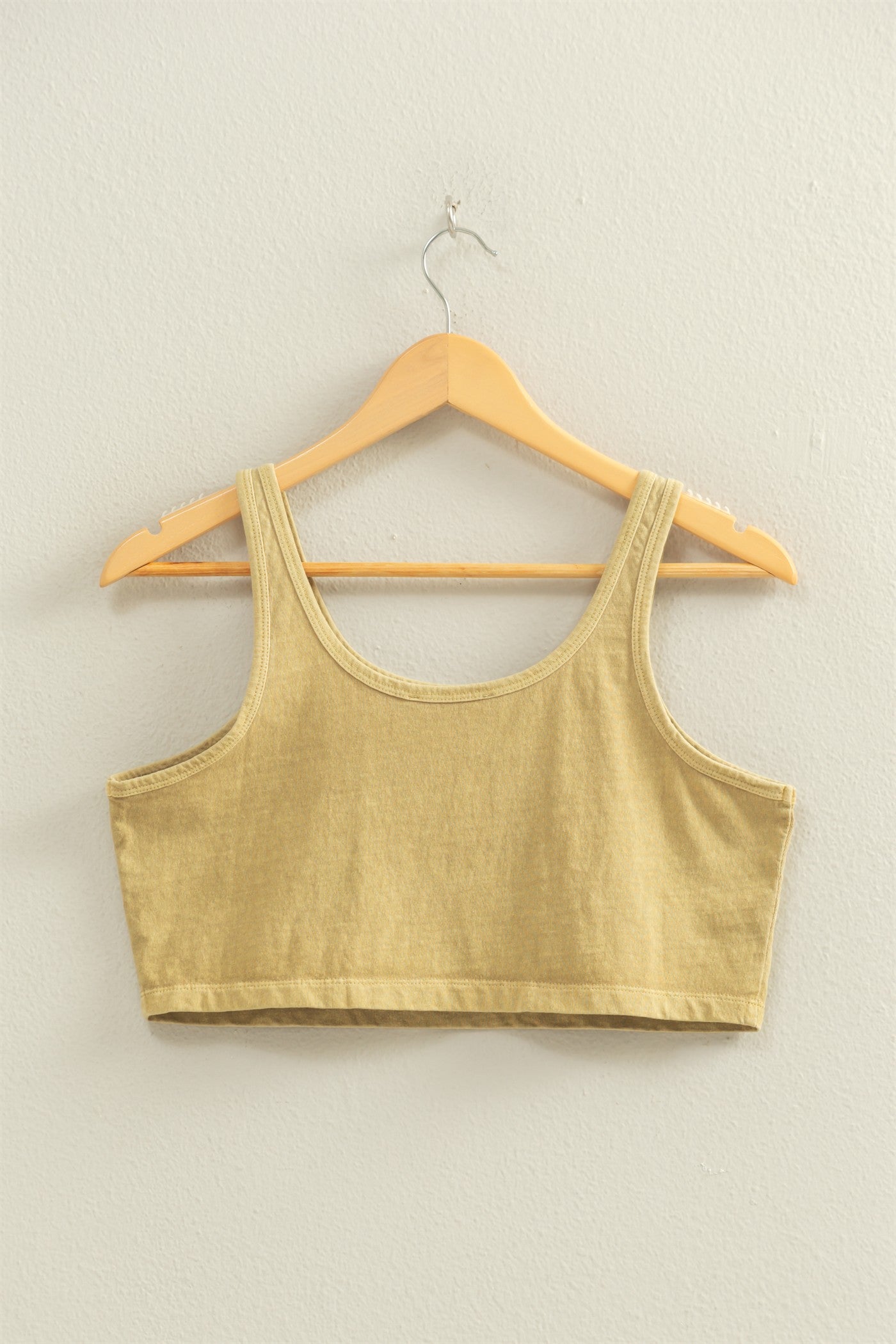 Wholesale Sleeveless Scoop Neck Crop Top Clothing Tops DZ22C809 MOSS DOUBLE ZERO