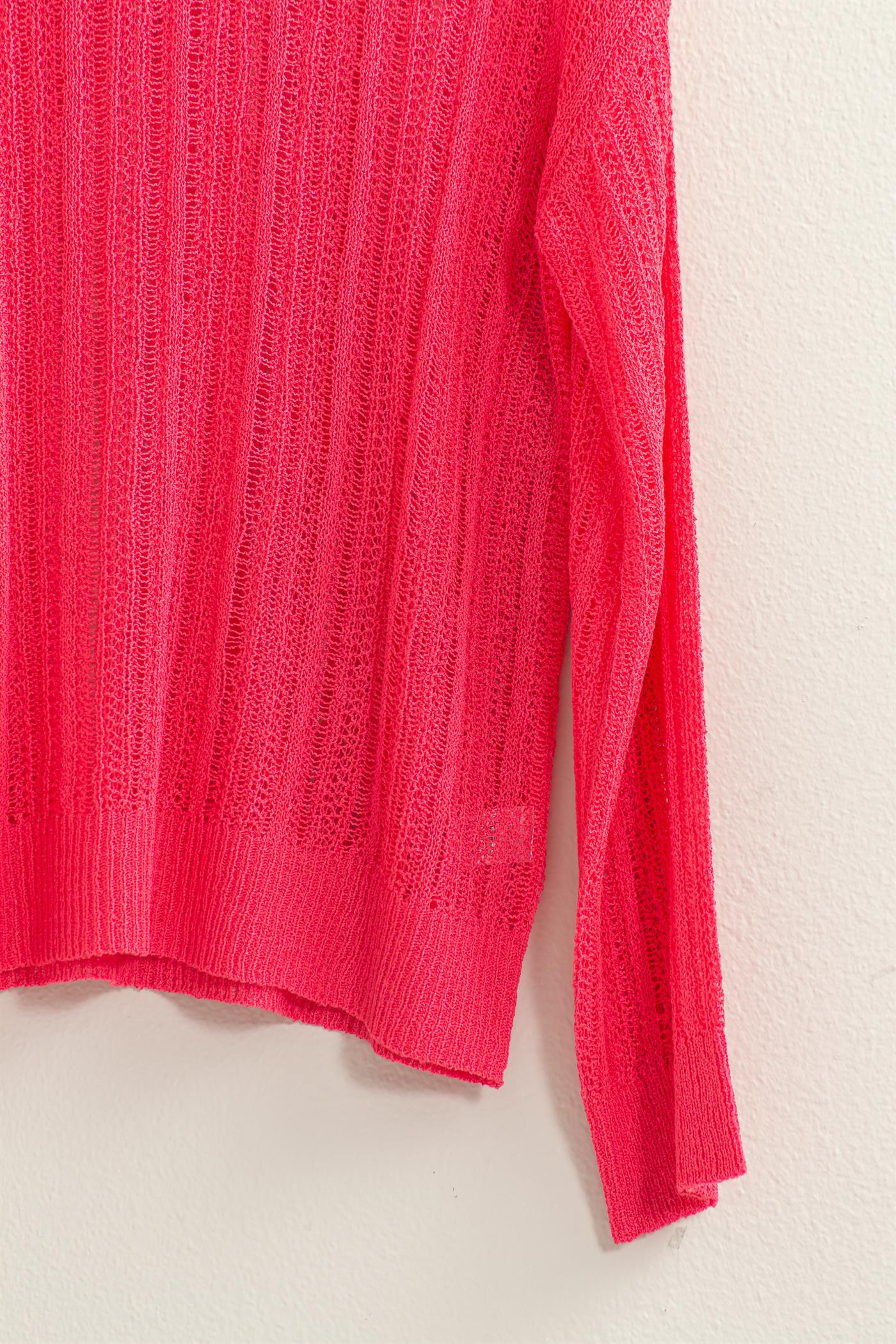 Wholesale Drop Shoulder Sweater Clothing Tops DZ24A477-D RASPBERRY DOUBLE ZERO