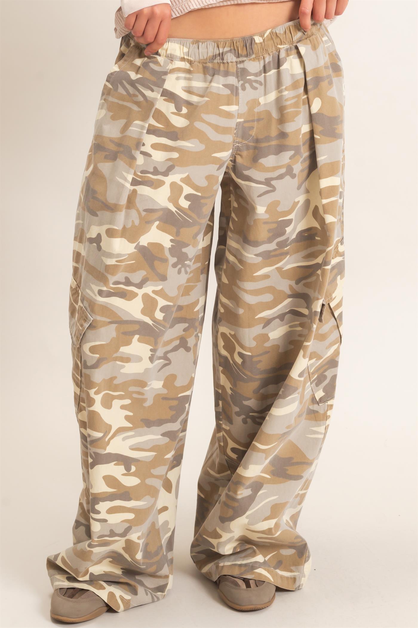 Wholesale Camouflage Cargo Pocket Pants Pants DZ26C891 STONE DOUBLE ZERO