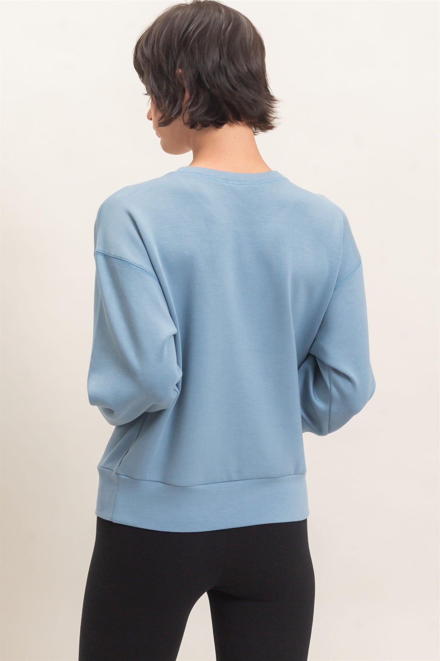 Wholesale Crew Neck Sweatshirt Sweatshirts DZ26C966 DUSTY BLUE DOUBLE ZERO