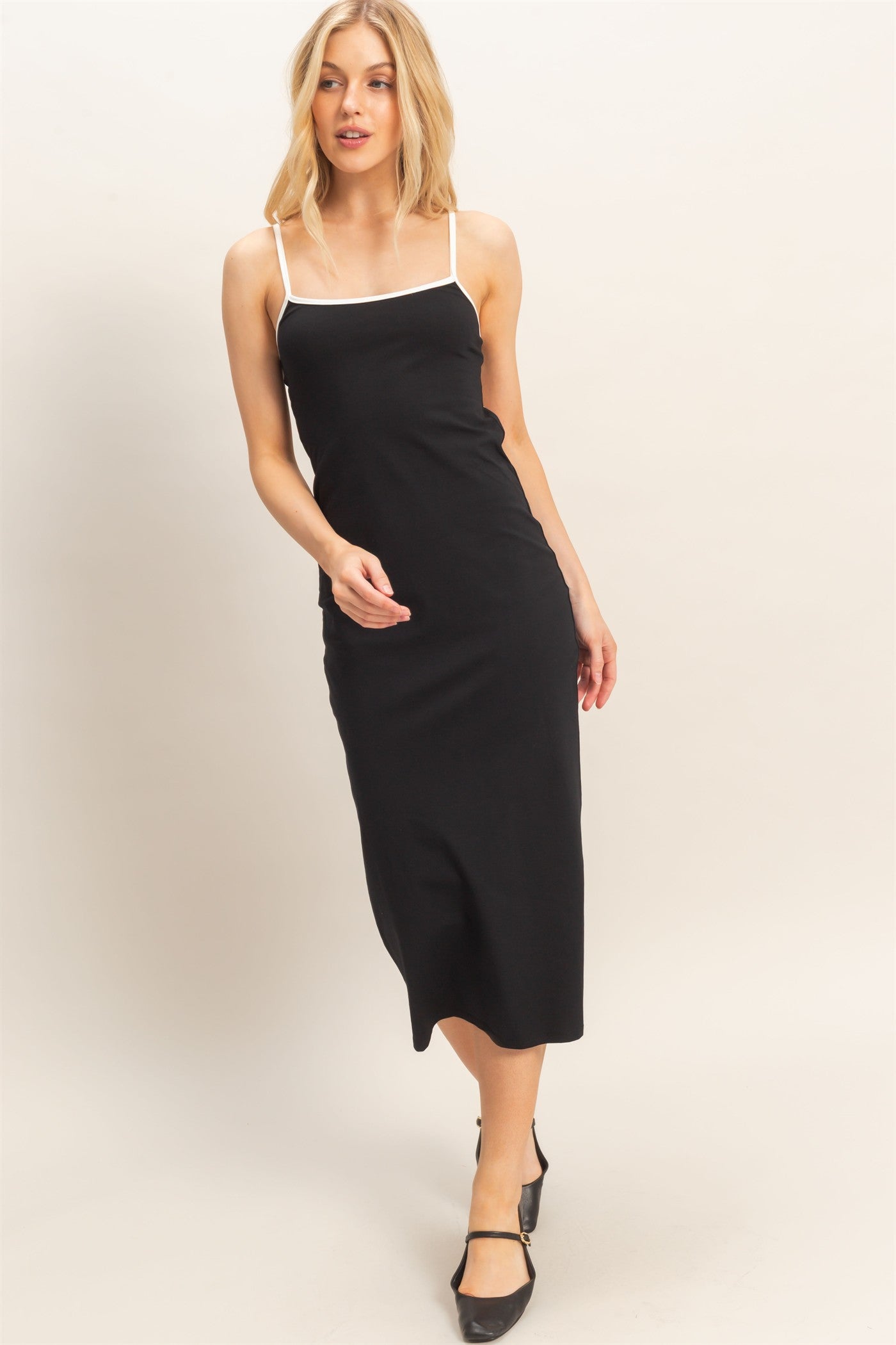 Wholesale Spaghetti Strap Bodycon Dress Dresses HF26A637 BLACK HYFVE