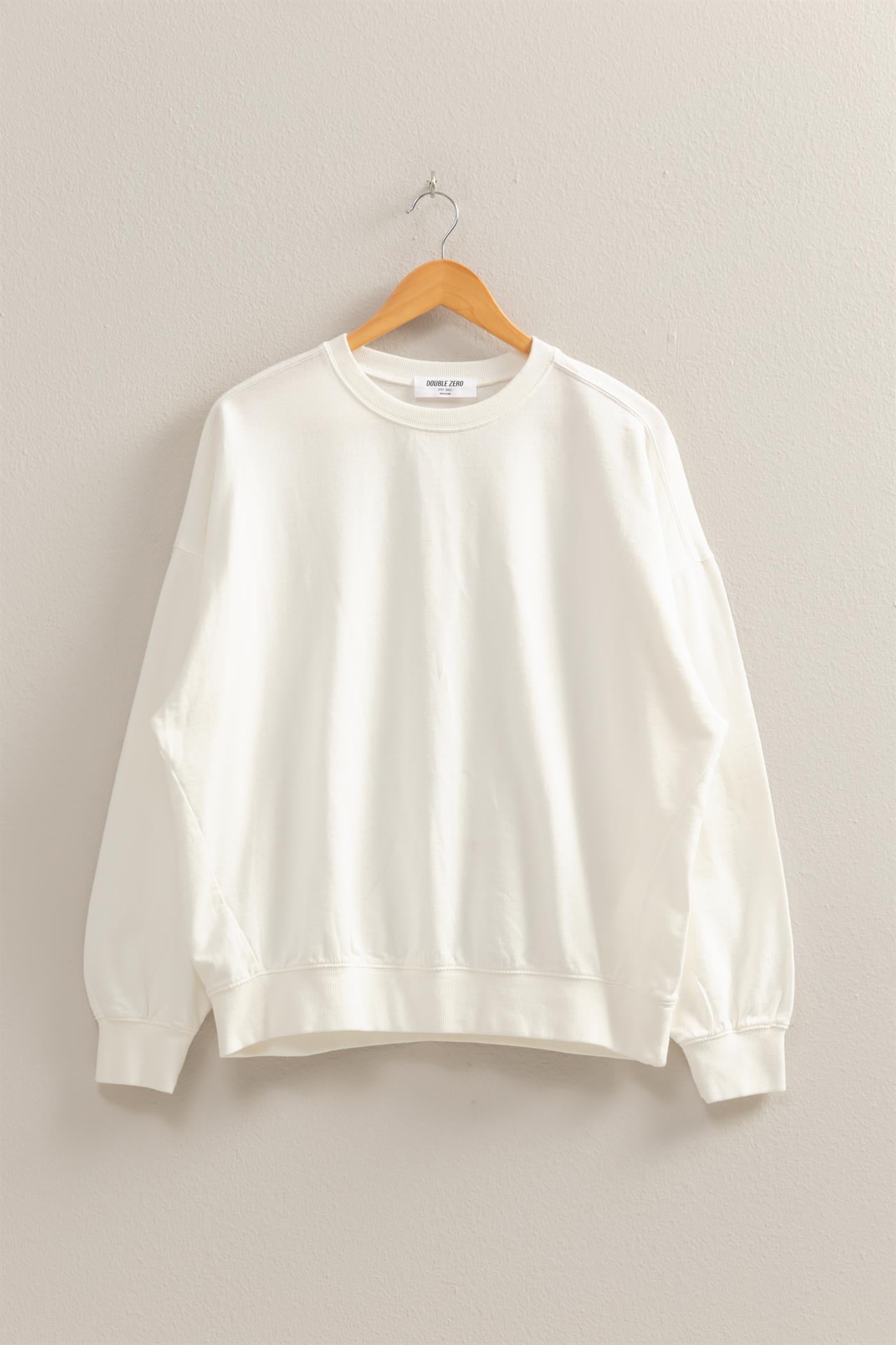 Wholesale Warm Long Sleeve French Terry Sweatshirt Sweatshirts DZ25C733 WHITE HYFVE