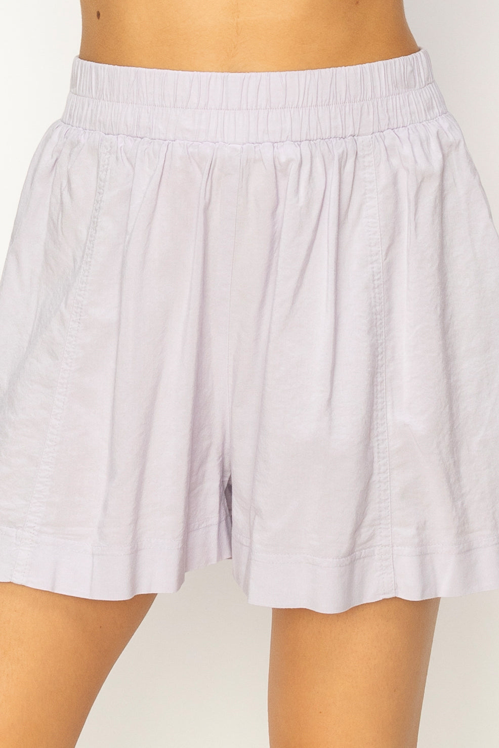Wholesale Seam Detail High Waist Shorts Shorts DZ24A421 LAVENDER DOUBLE ZERO