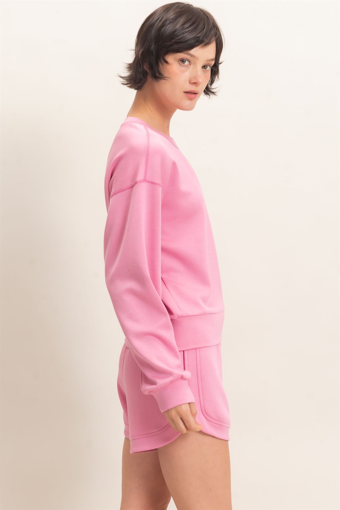 Wholesale Crew Neck Sweatshirt Sweatshirts DZ26C966 PINK DOUBLE ZERO