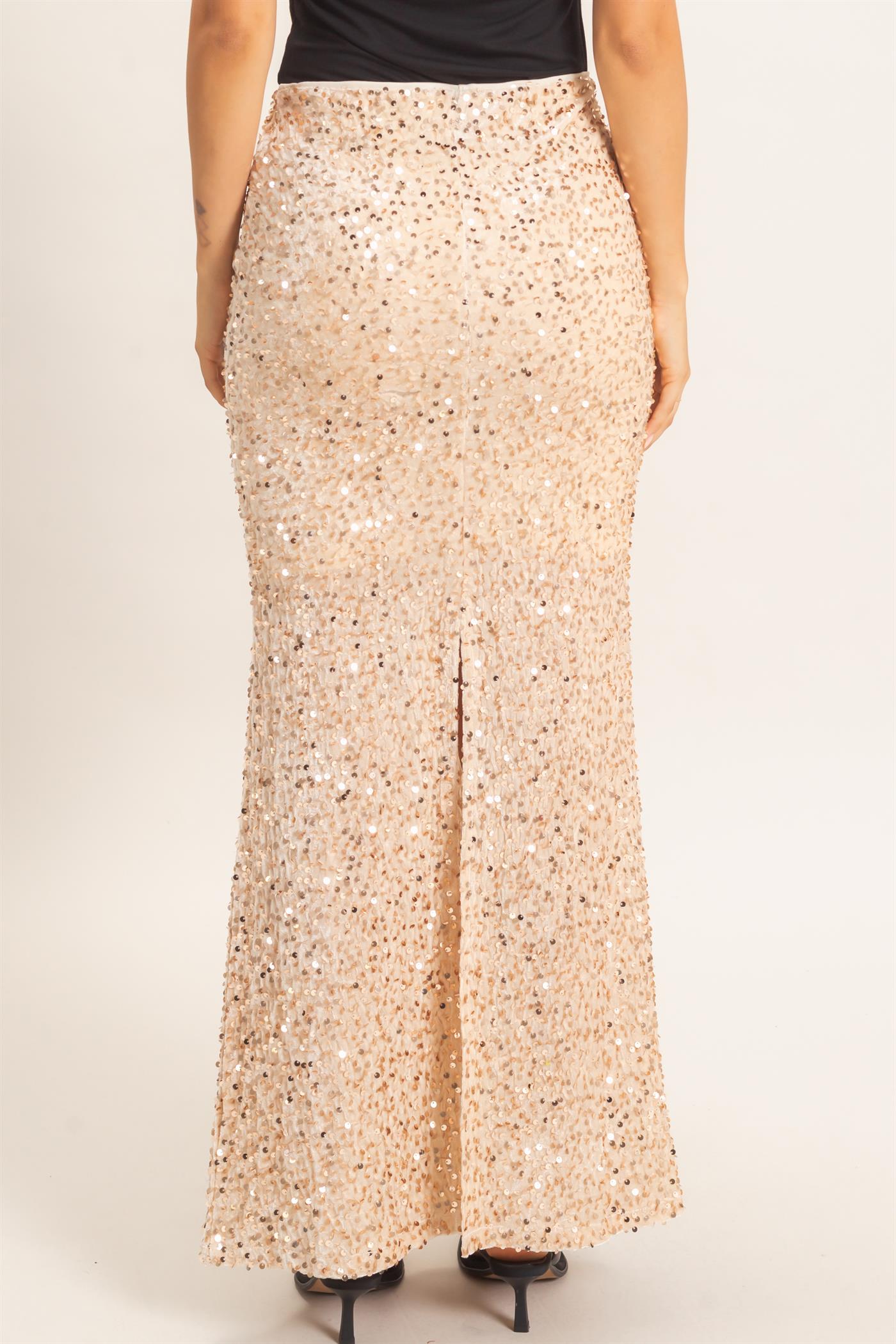 Wholesale Sequin Midi Skirt Skirts HF26F121 IVORY HYFVE
