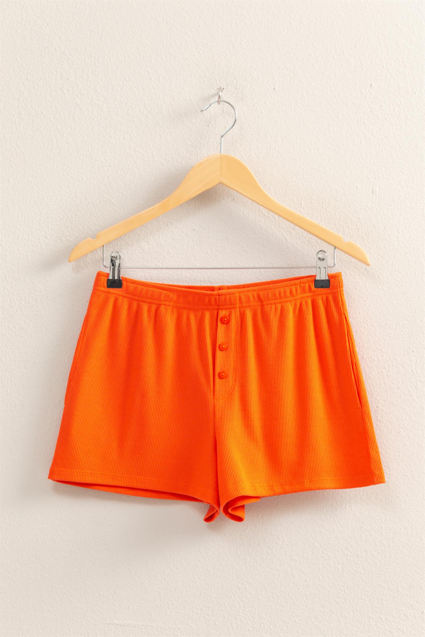 Wholesale High Waist Button Detail Flowy Shorts Shorts DZ25A934 TOMATO DOUBLE ZERO