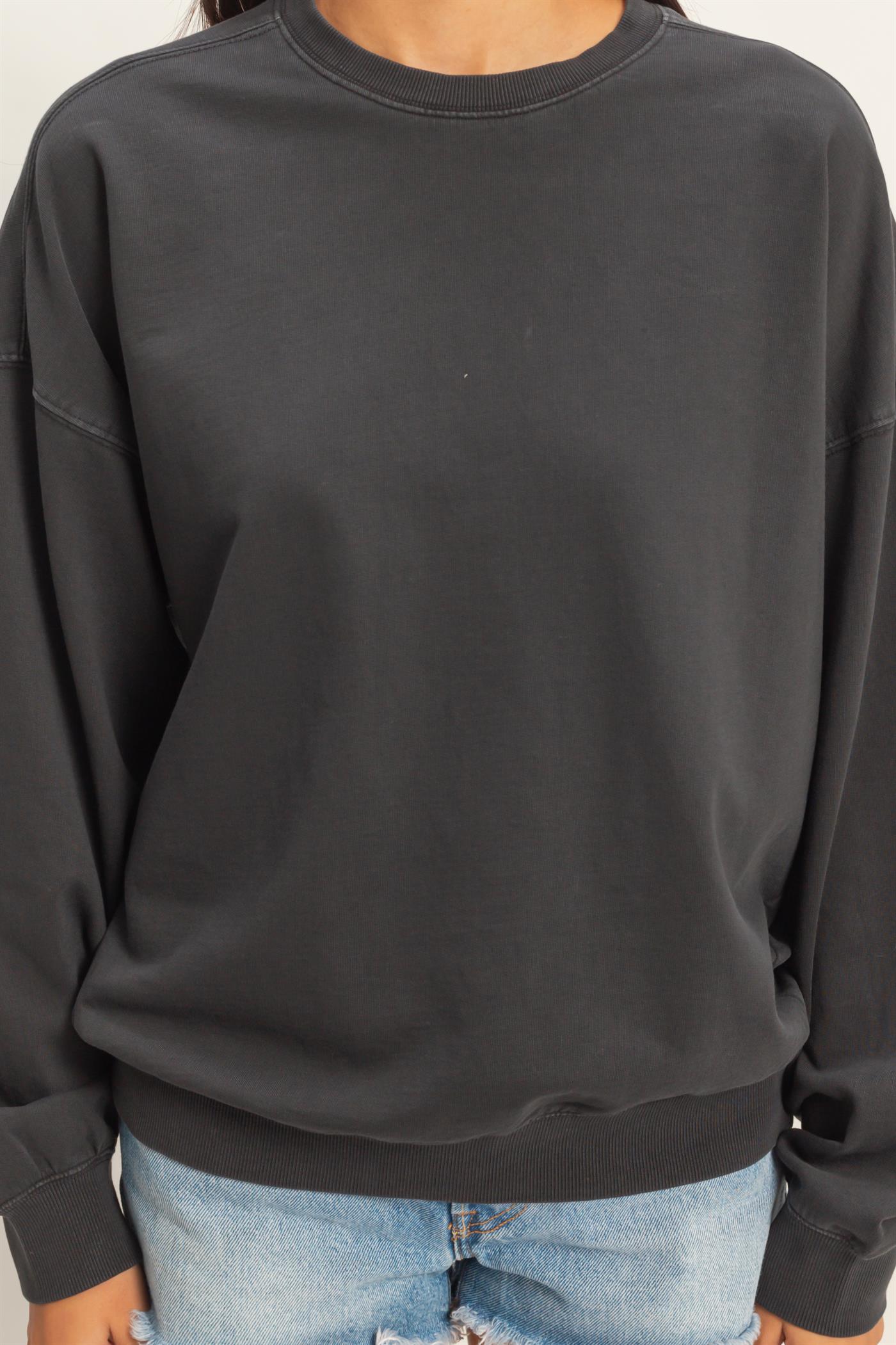 Wholesale Ribbed Crew Neck Sweatshirt Sweatshirts DZ26A265 BLACK DOUBLE ZERO