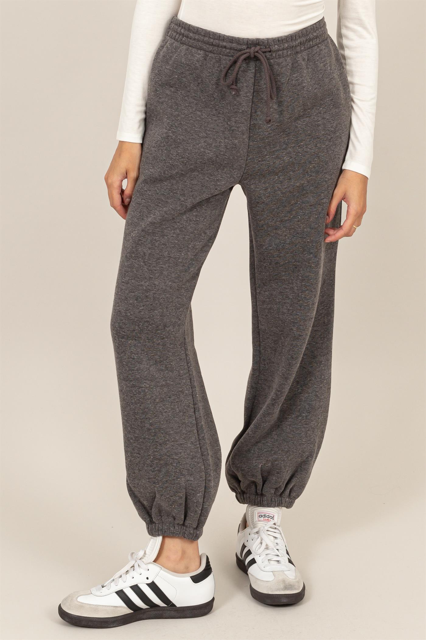 Wholesale Washed French Terry Jogger Pants Pants HF24E984 H.CHARCOAL HYFVE