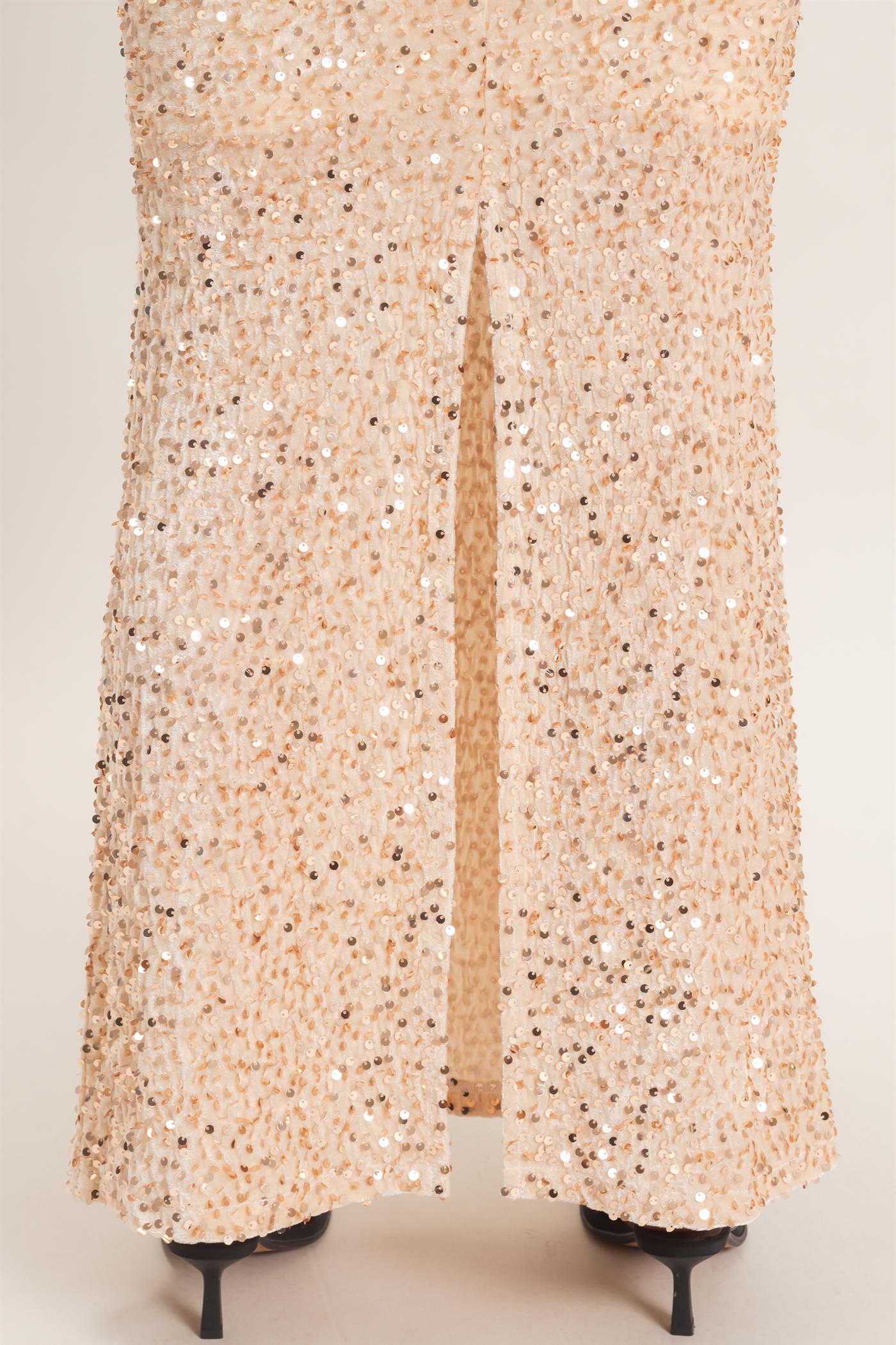 Wholesale Sequin Midi Skirt Skirts HF26F121 IVORY HYFVE