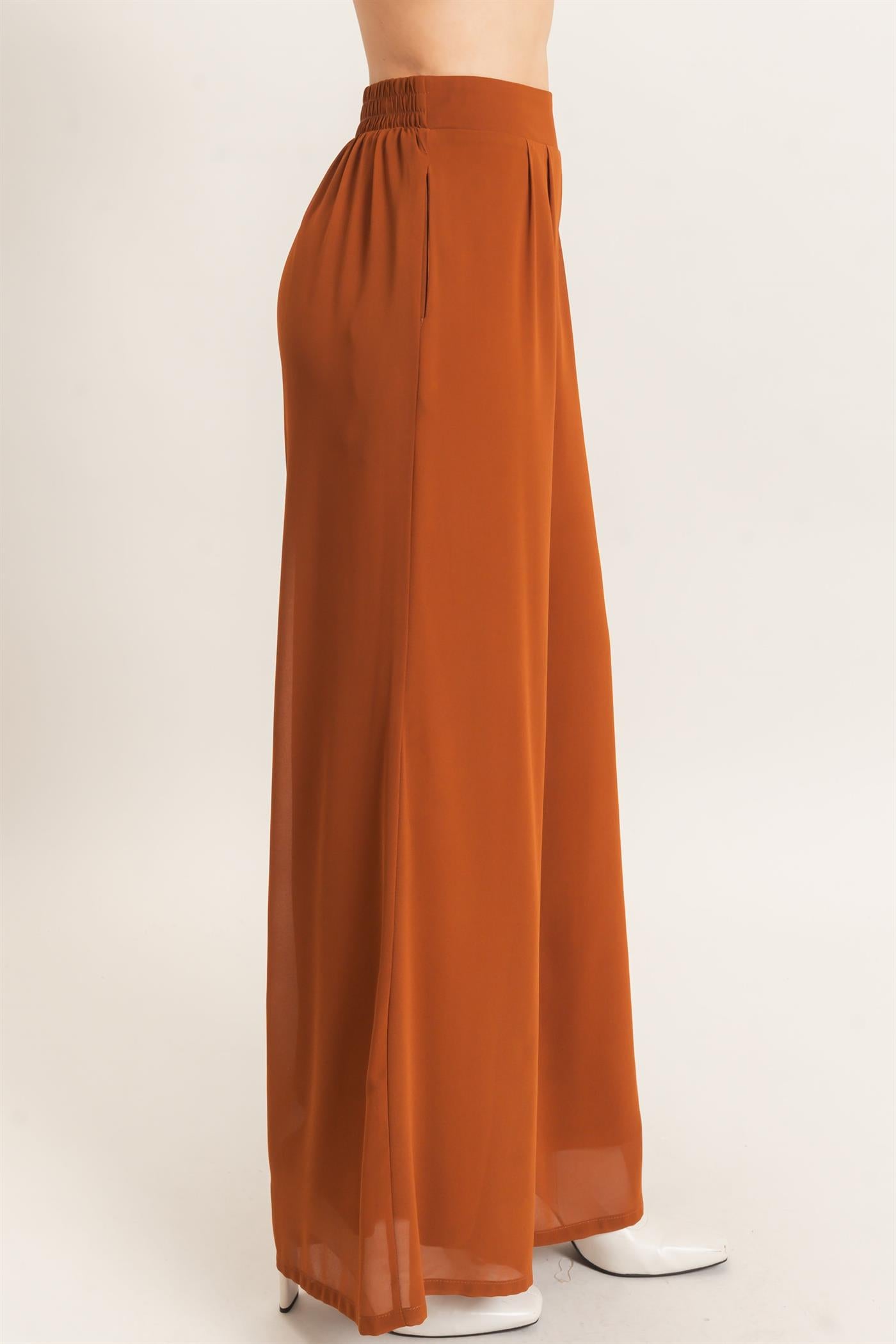 Wholesale Wide-Leg High Waist Pants Pants HF26F068-D CAMEL HYFVE
