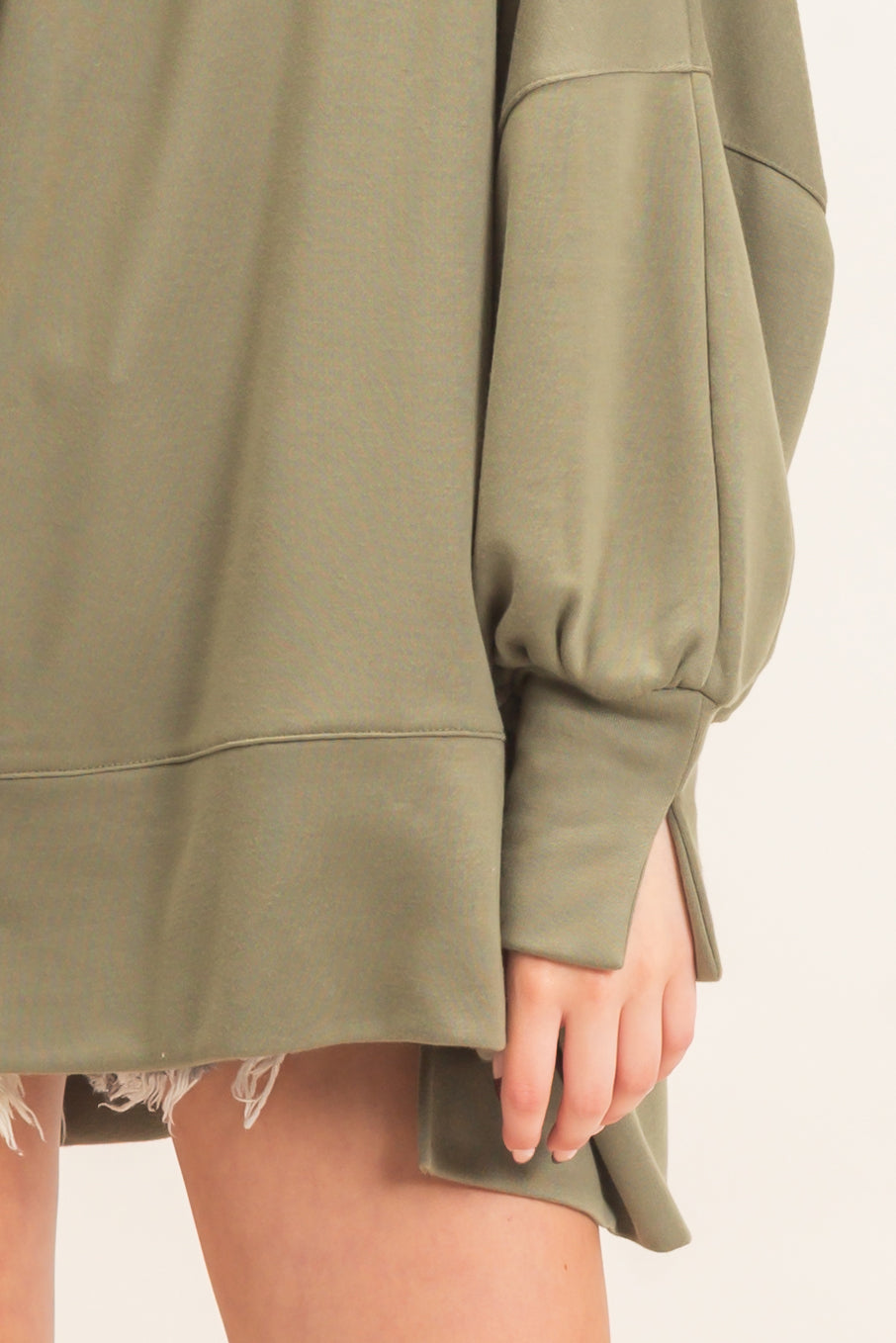 Wholesale Oversized Crew Neck Sweatshirt Sweatshirts HF26F132 OLIVE HYFVE