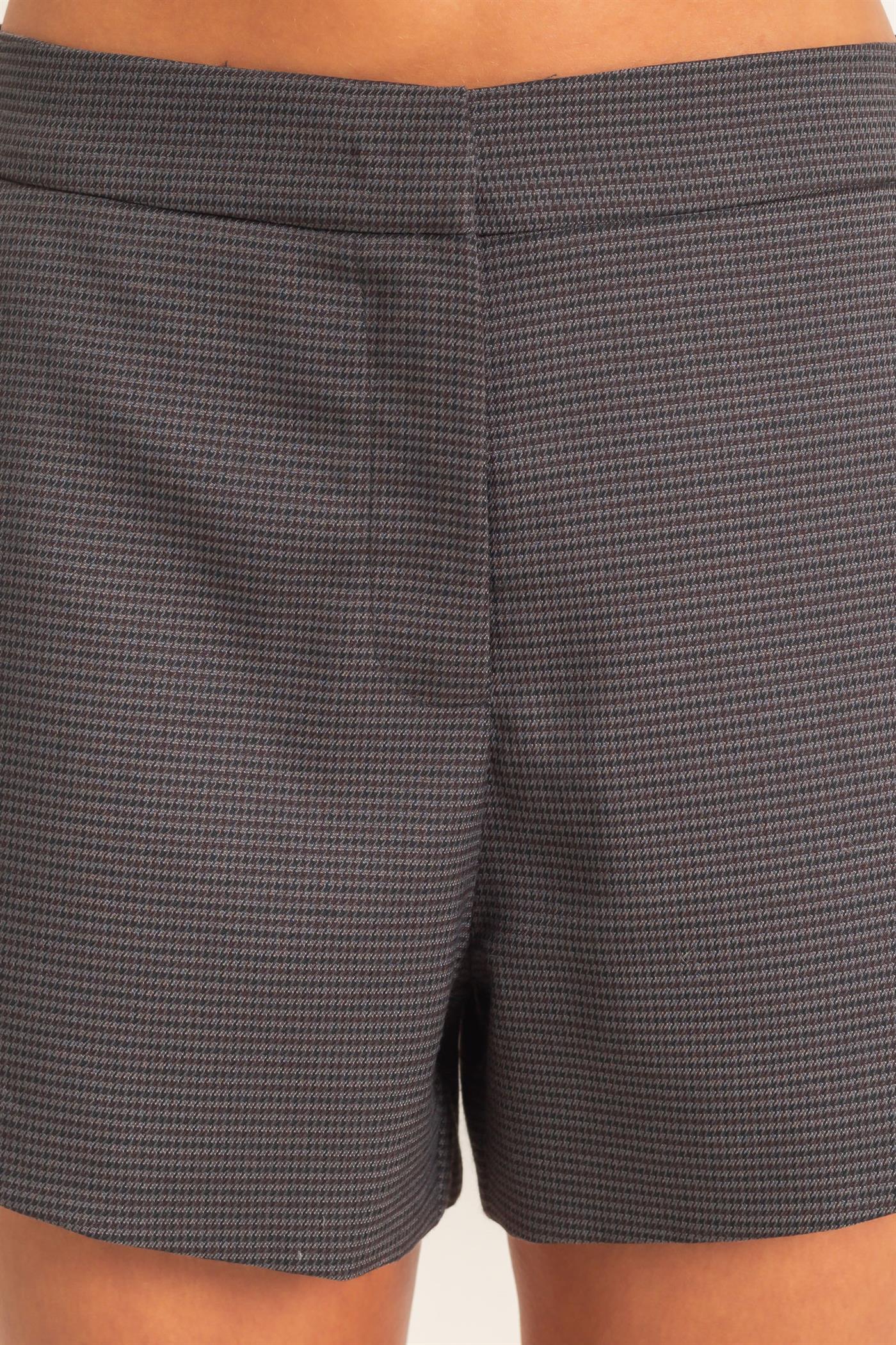 Wholesale Houndstooth Shorts Shorts DZ26F280 GRAY DOUBLE ZERO