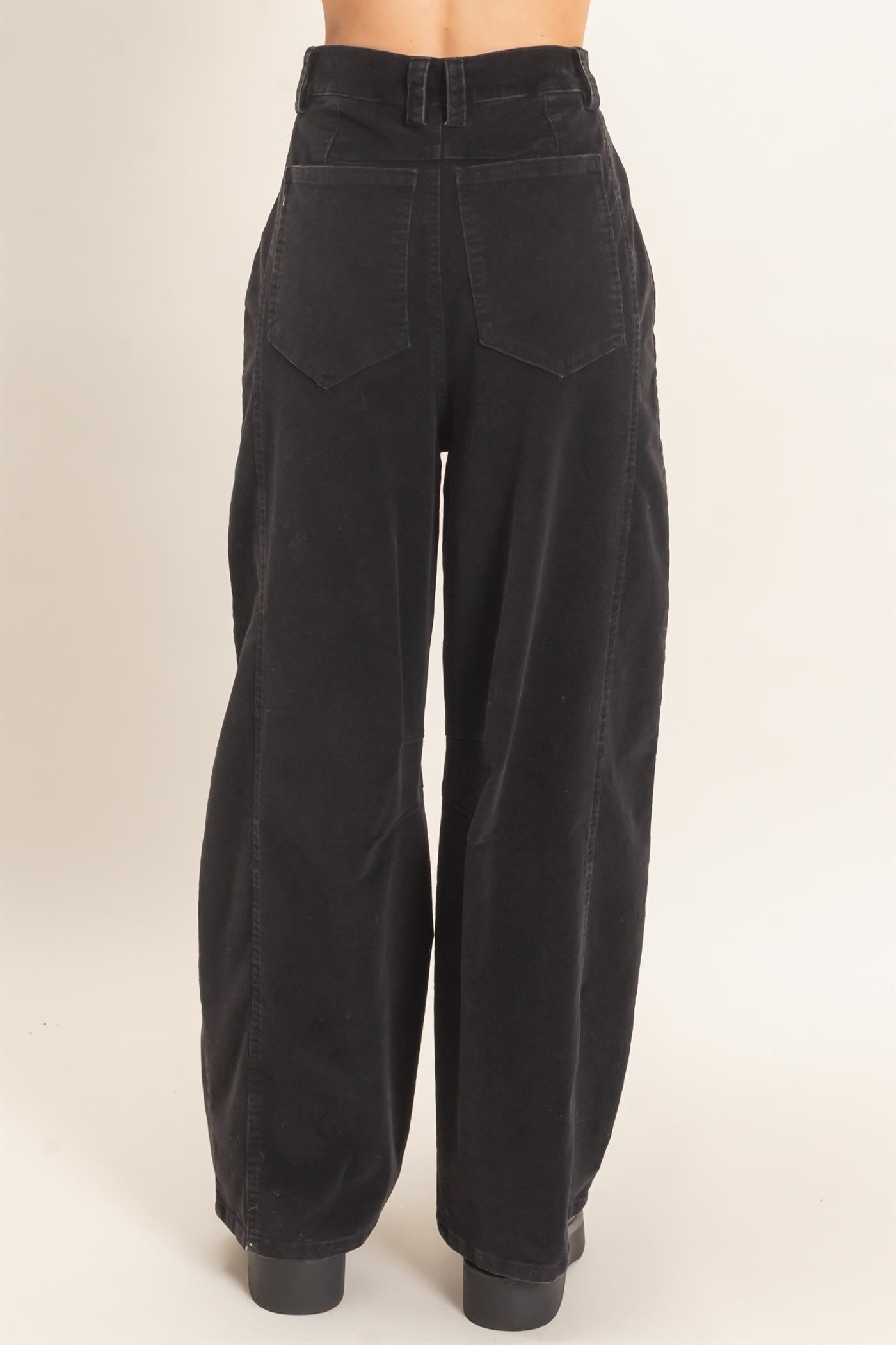 Wholesale Mineral Wash Wide-Leg Pants Pants HF26F238 BLACK HYFVE