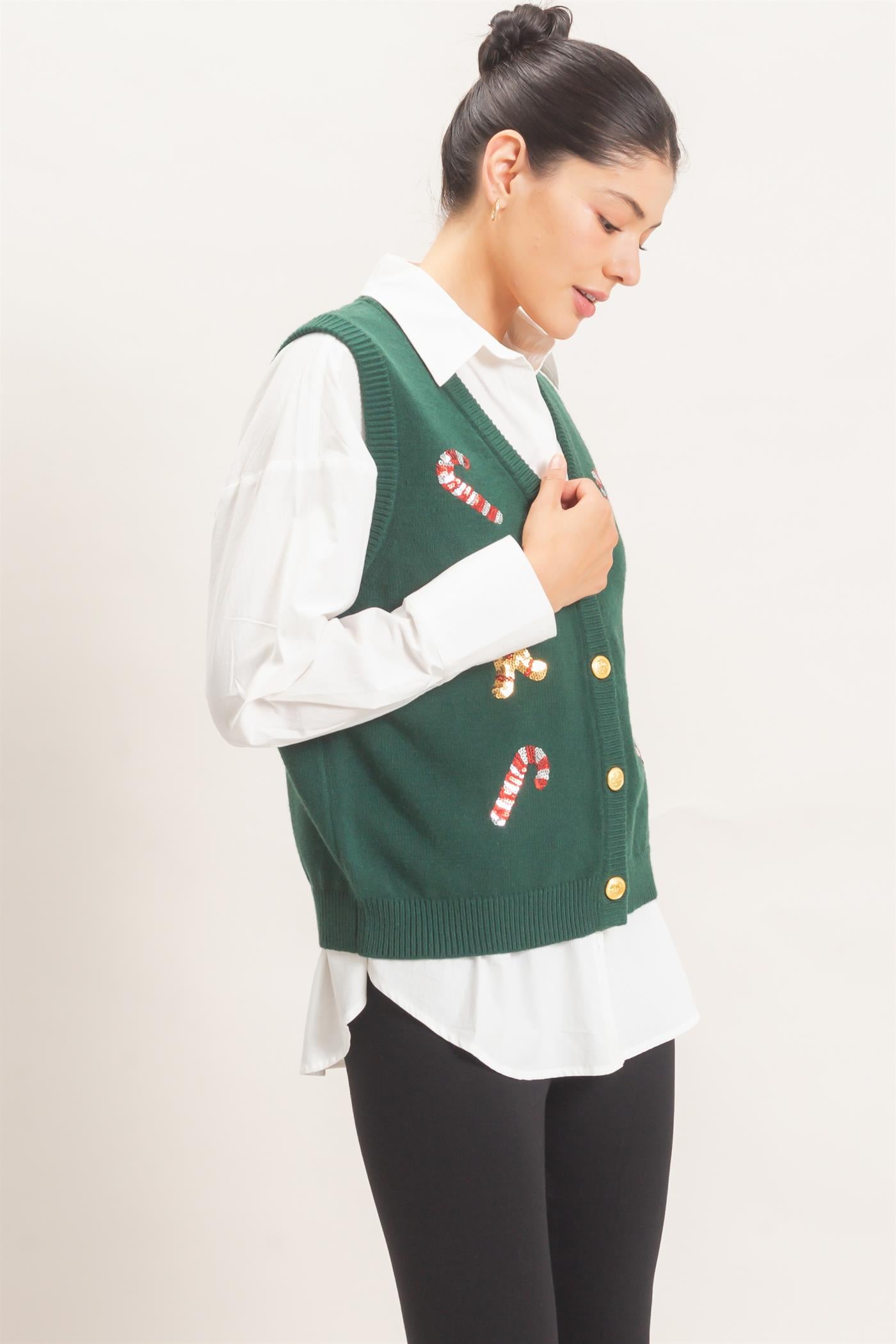 Wholesale Christmas Sweater Vest Sweaters HF26E917 GREEN HYFVE