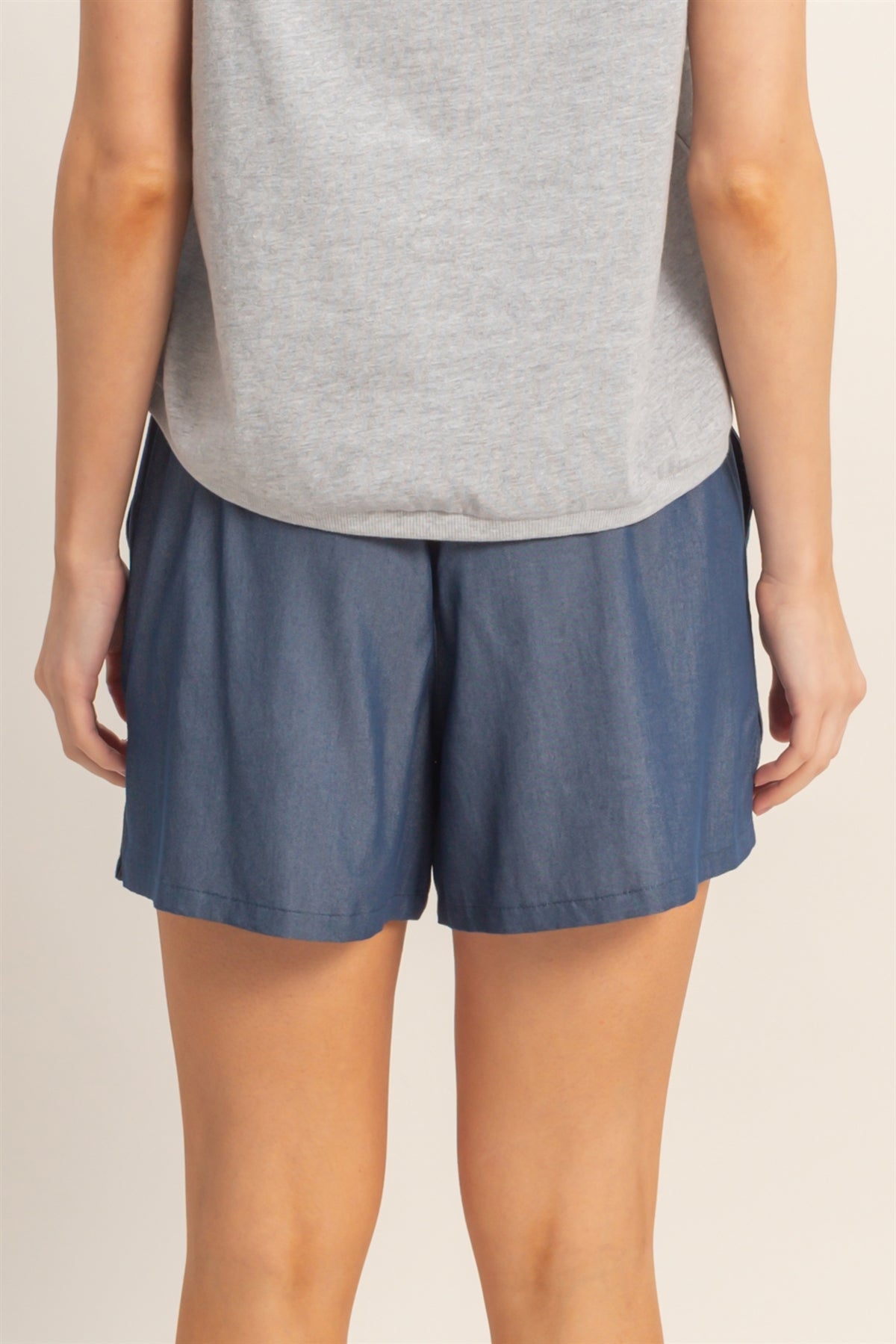 Wholesale Elastic Waist Drawstring Shorts Shorts HF26E428-D D.DENIM HYFVE