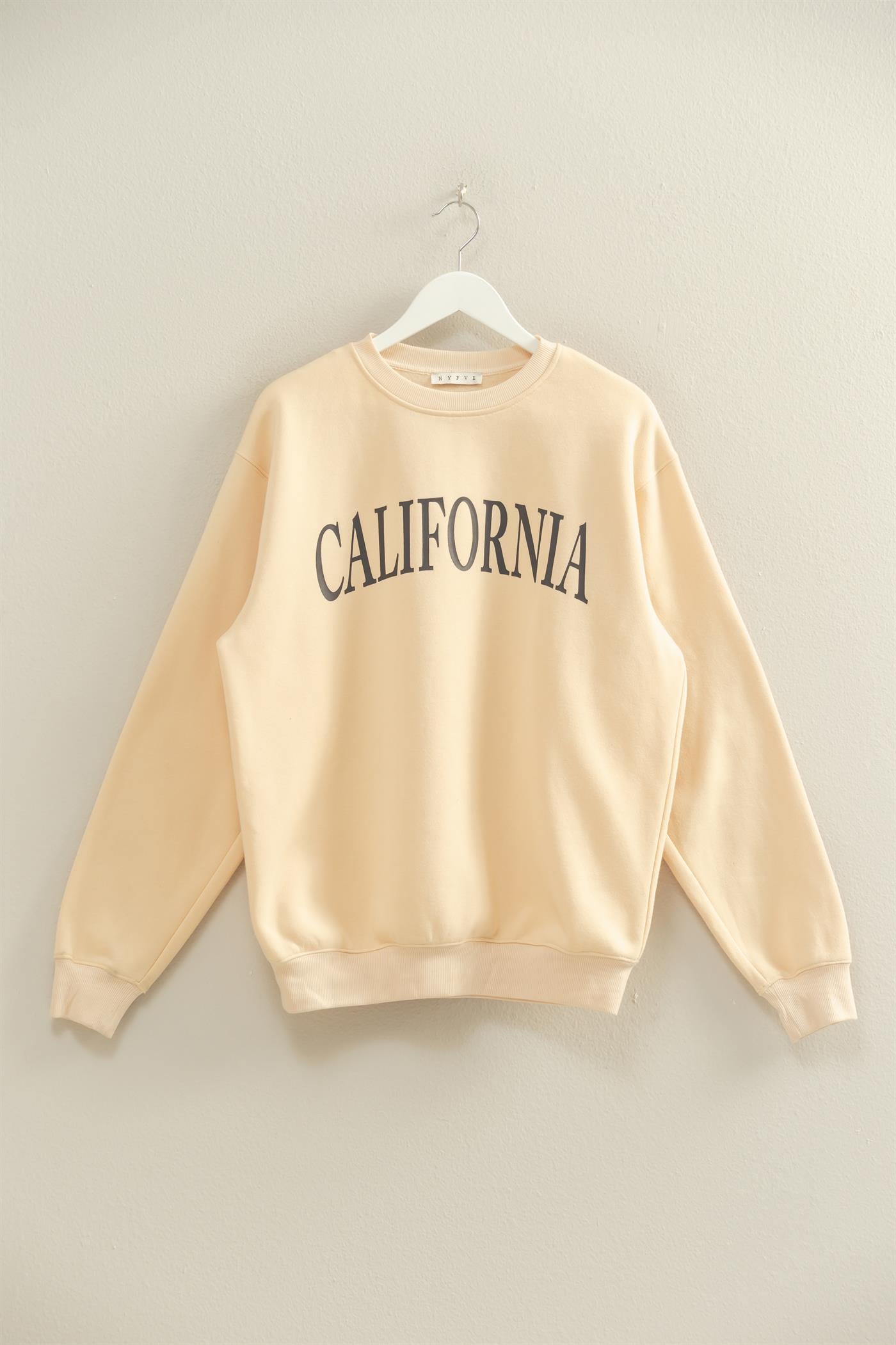 Wholesale California Graphic Sweatshirt Sweatshirts HF25E222 CREAM HYFVE