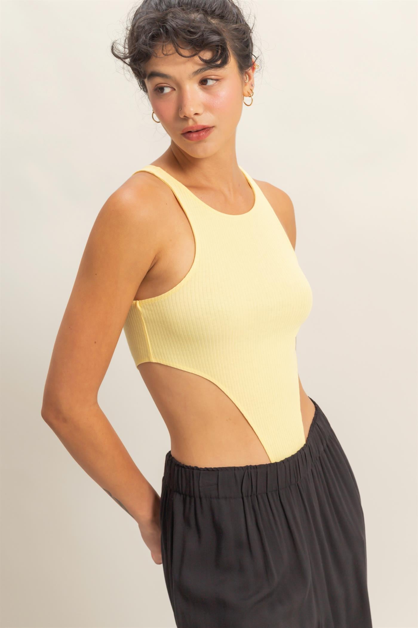 Wholesale High Cut Bodysuit Clothing Tops DZ22E146 BUTTER DOUBLE ZERO