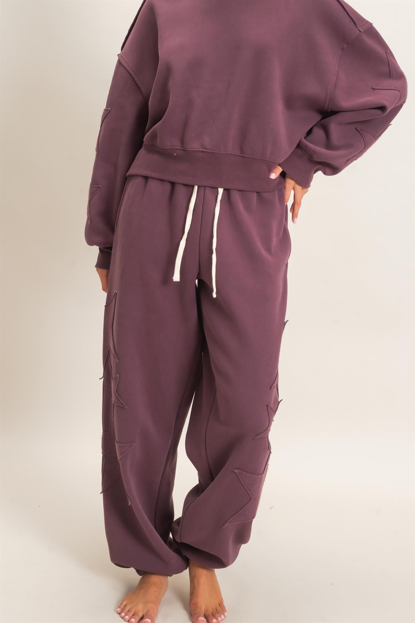 Wholesale Star Patch Jogger Pants Joggers DZ26E889 COCOA DOUBLE ZERO