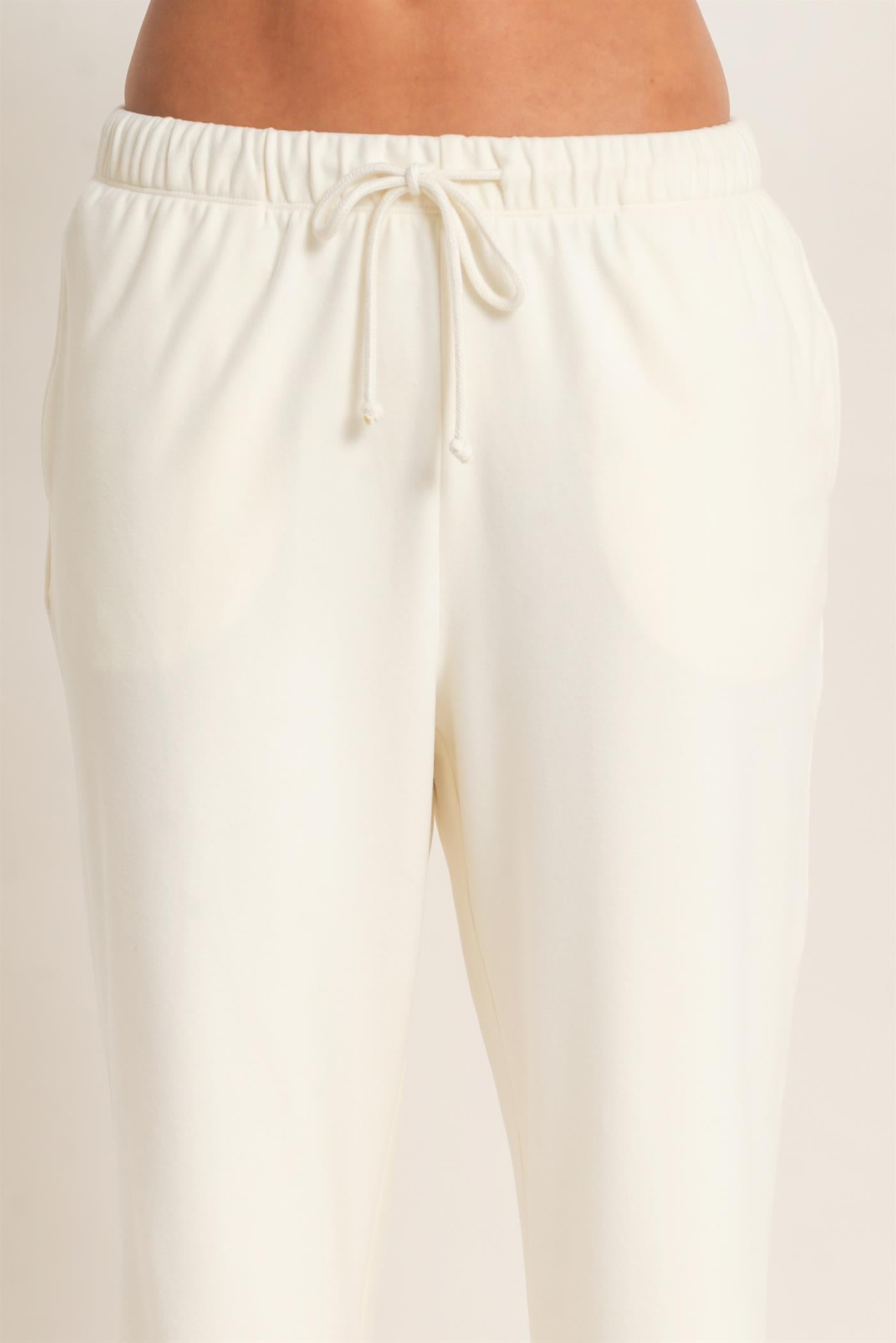 Wholesale Wide Leg Pants With Drawcord Pants DZ26E288 CREAM DOUBLE ZERO