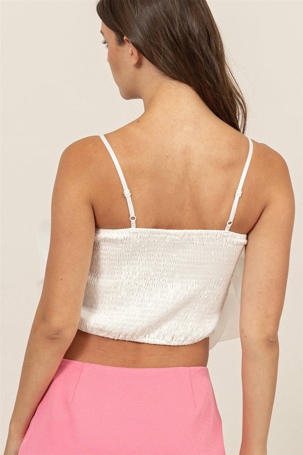 Wholesale 3D Flower Decor Cami Tank Top Clothing Tops HF24G115 WHITE HYFVE