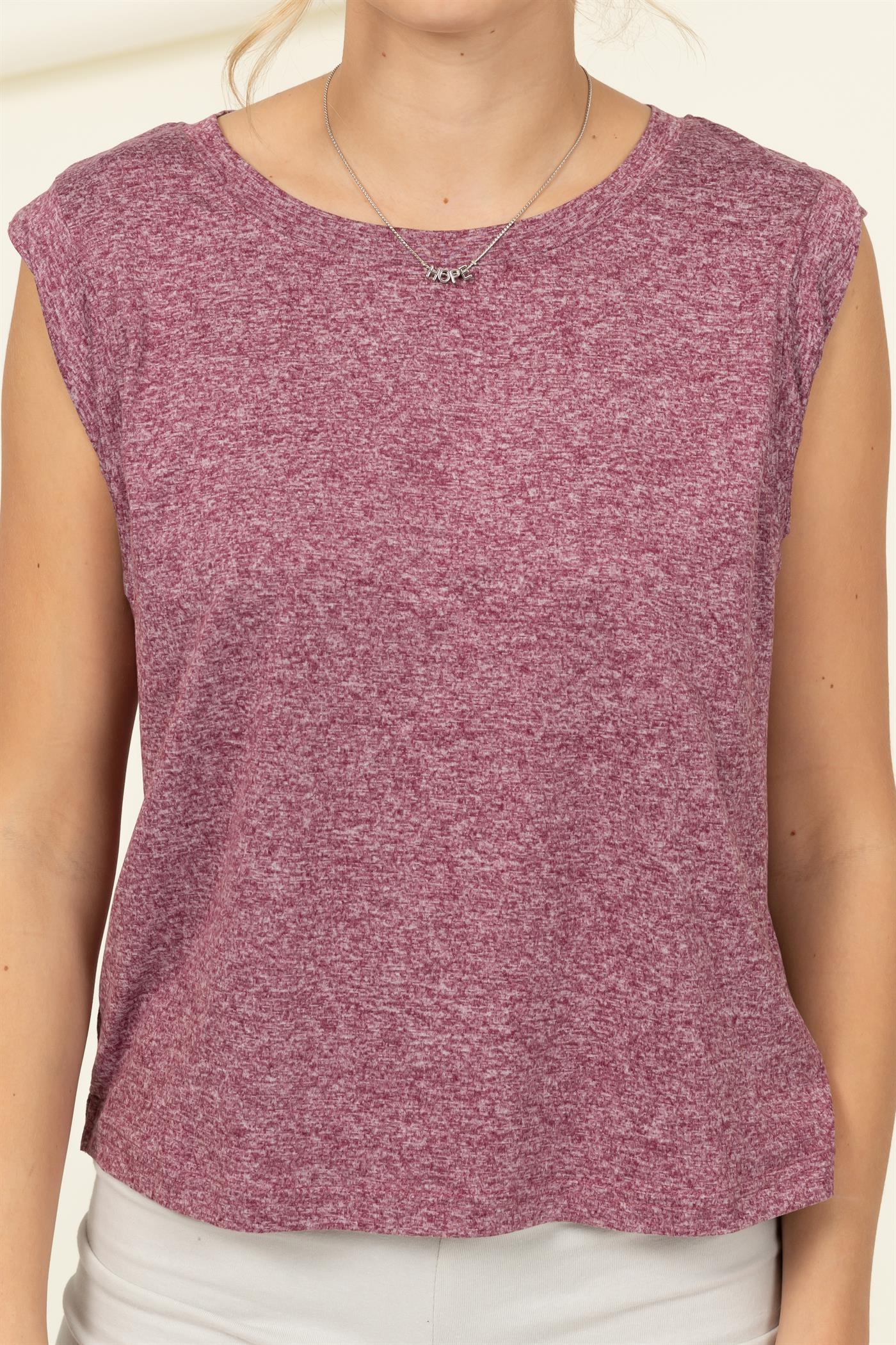 Wholesale Sleeveless Top Clothing Tops DZ22E690 MULBERRY DOUBLE ZERO