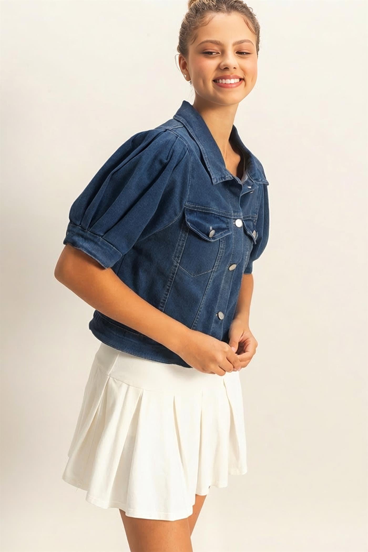 Wholesale Enzyme Washed Denim Jacket Clothing HF26A875 D.DENIM HYFVE