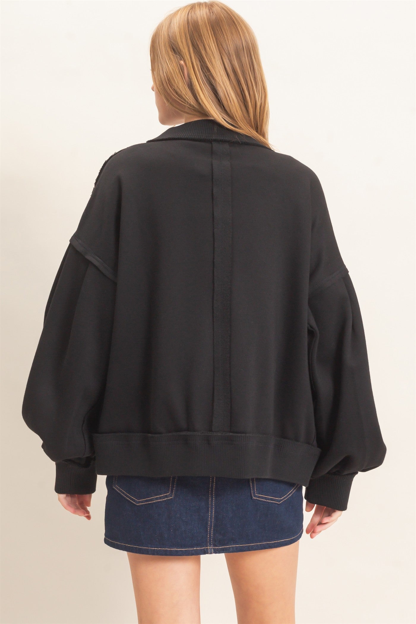 Wholesale Snap Front Jacket Coats & Jackets HF26E003 BLACK HYFVE