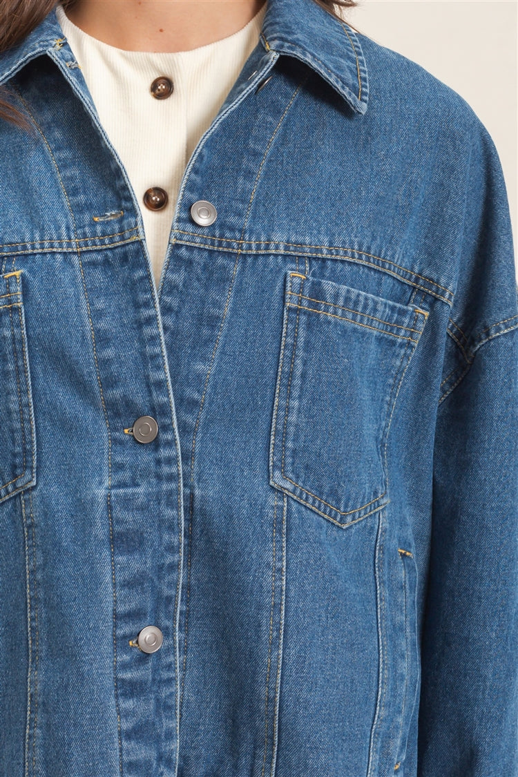 Wholesale Button-Up Denim Jacket Coats & Jackets HF26E001 LIGHT DENIM HYFVE