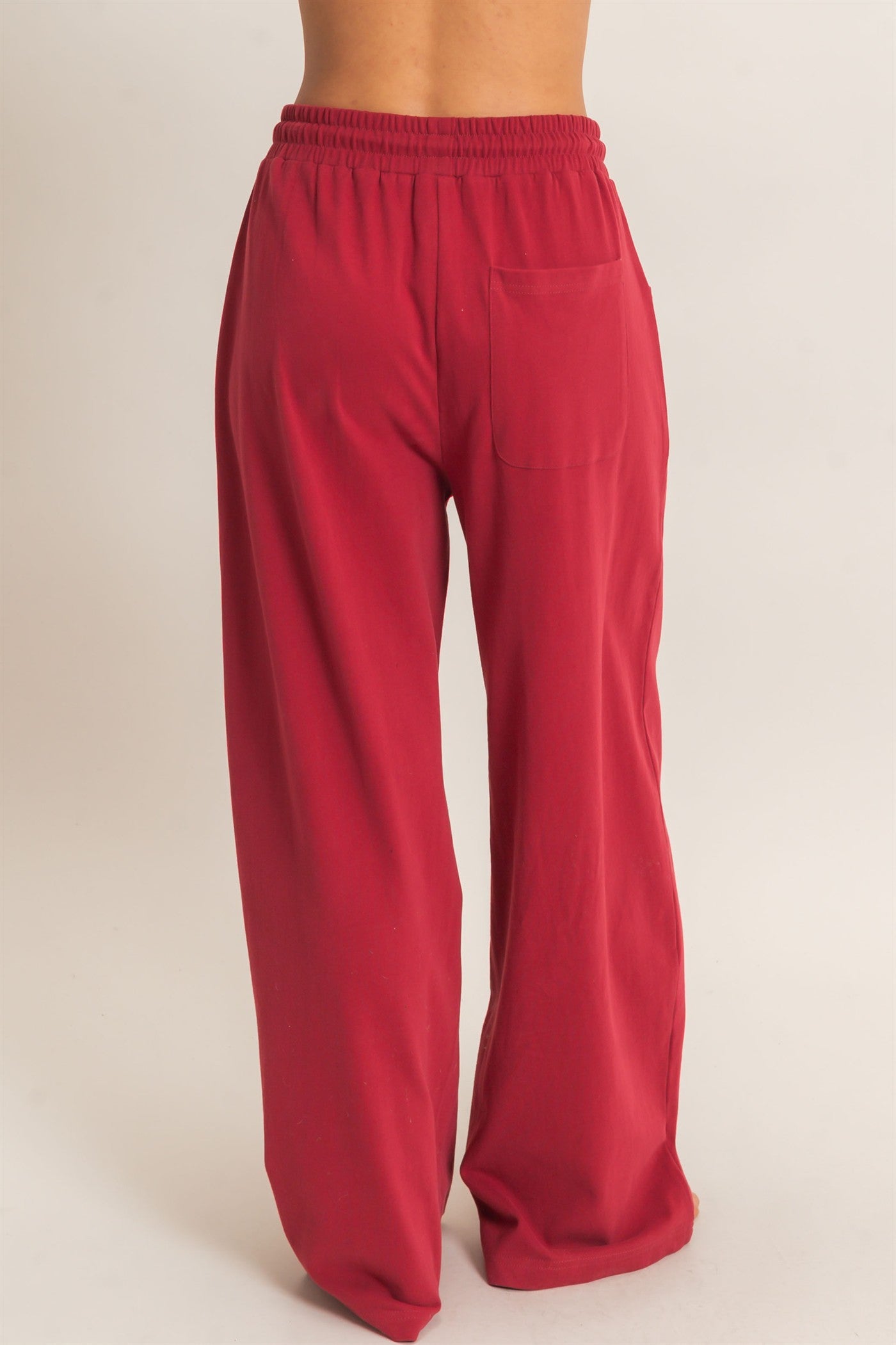 Wholesale Washed Barrel Sweatpants Pants DZ26E379 DARK RED DOUBLE ZERO