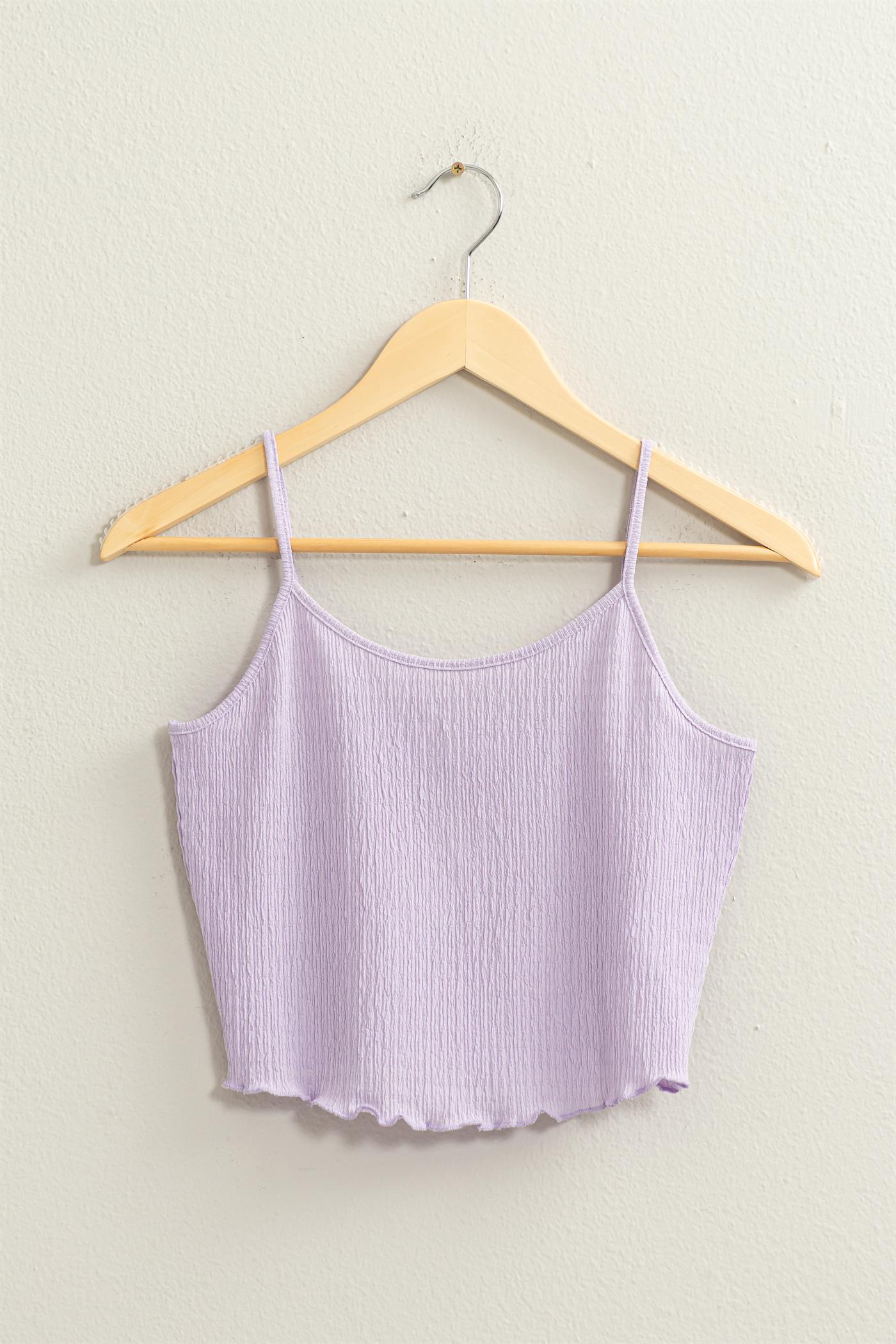 Wholesale Crop Cami Top Clothing Tops DZ24C836 LAVENDER DOUBLE ZERO