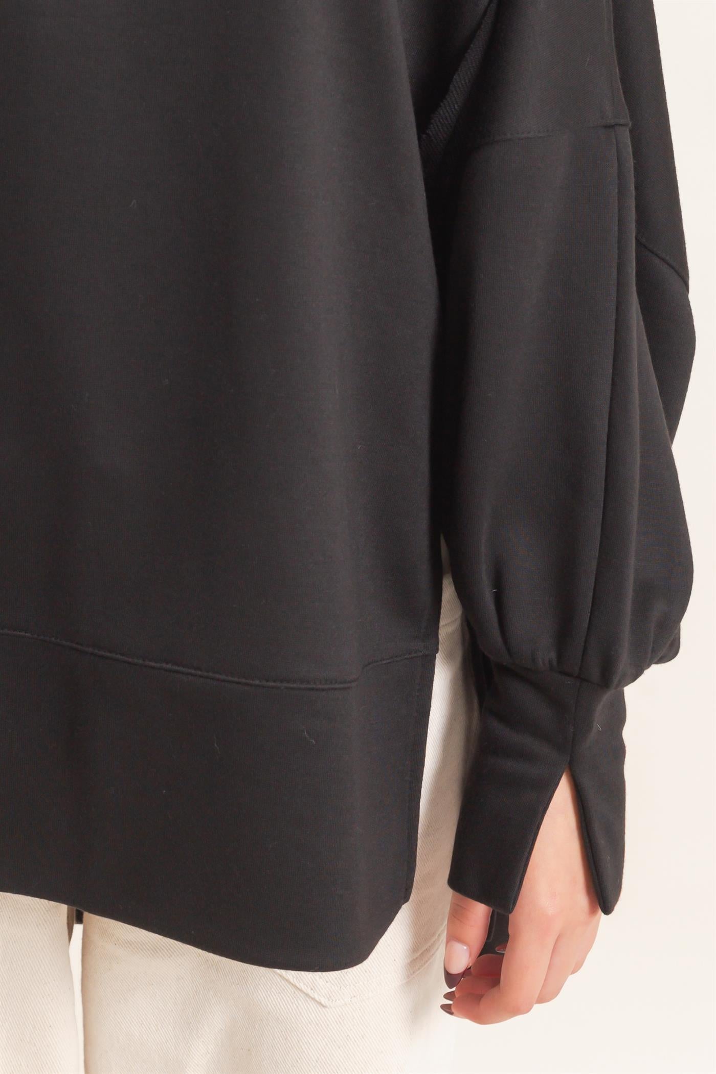 Wholesale Oversized Crew Neck Sweatshirt Sweatshirts HF26F132 BLACK HYFVE