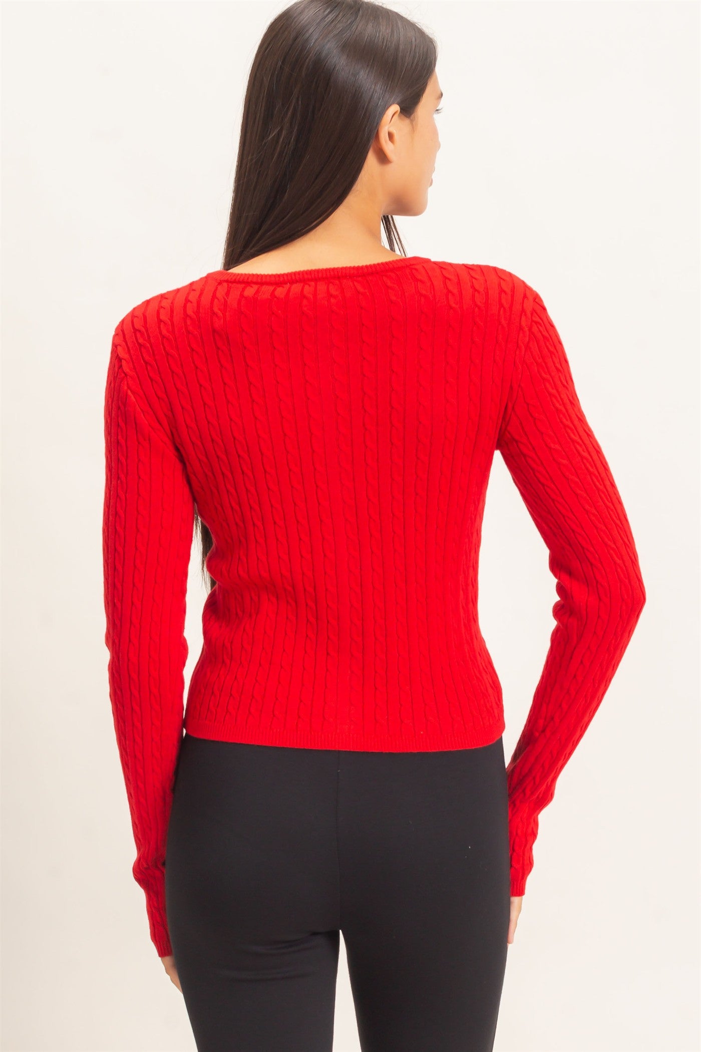 Wholesale Cable Knit Cardigan Cardigans DZ26E256 RED DOUBLE ZERO