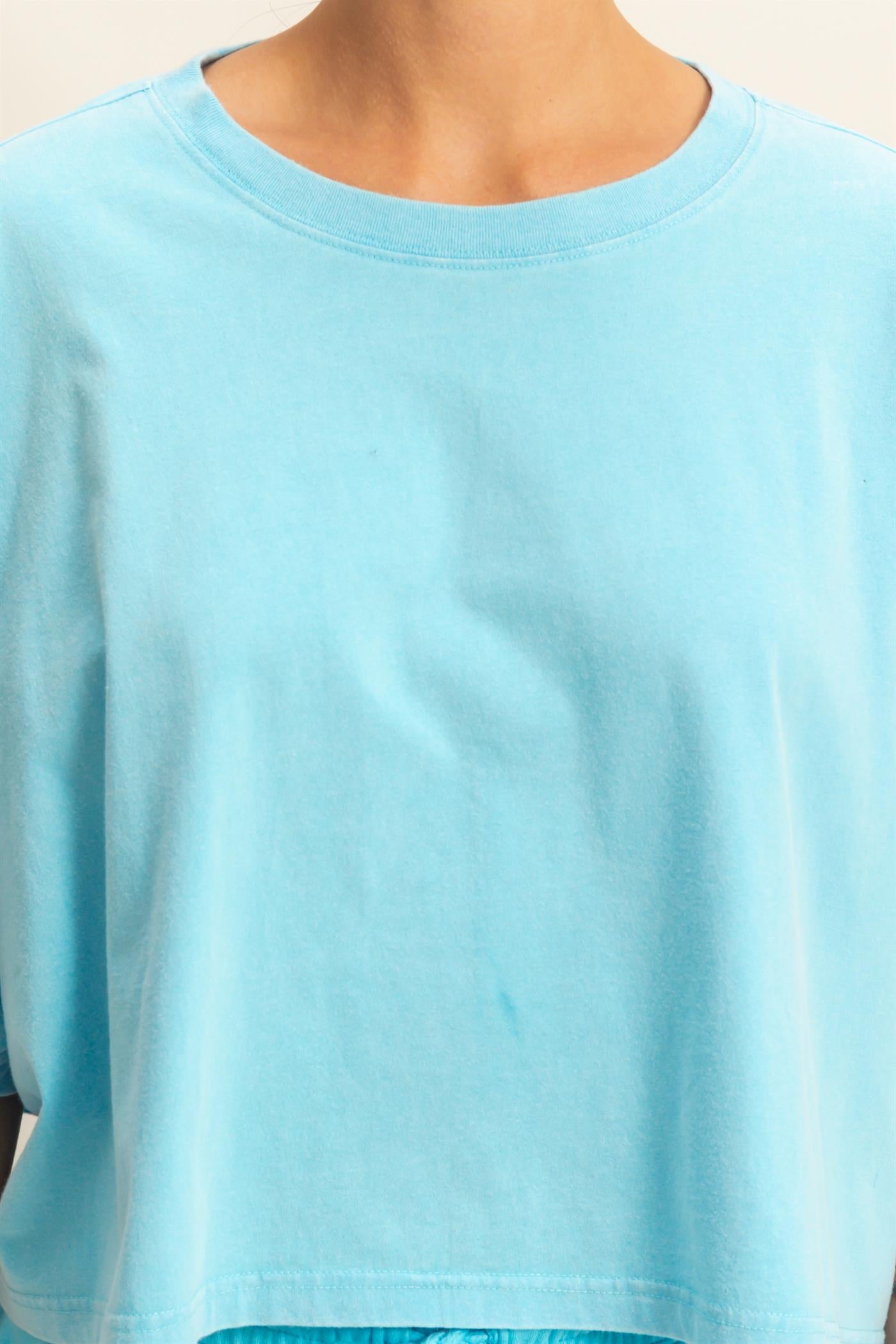 Wholesale Flowy Bat Wing Sleeves Knit Top Clothing Tops DZ25A797 AQUA BLUE DOUBLE ZERO