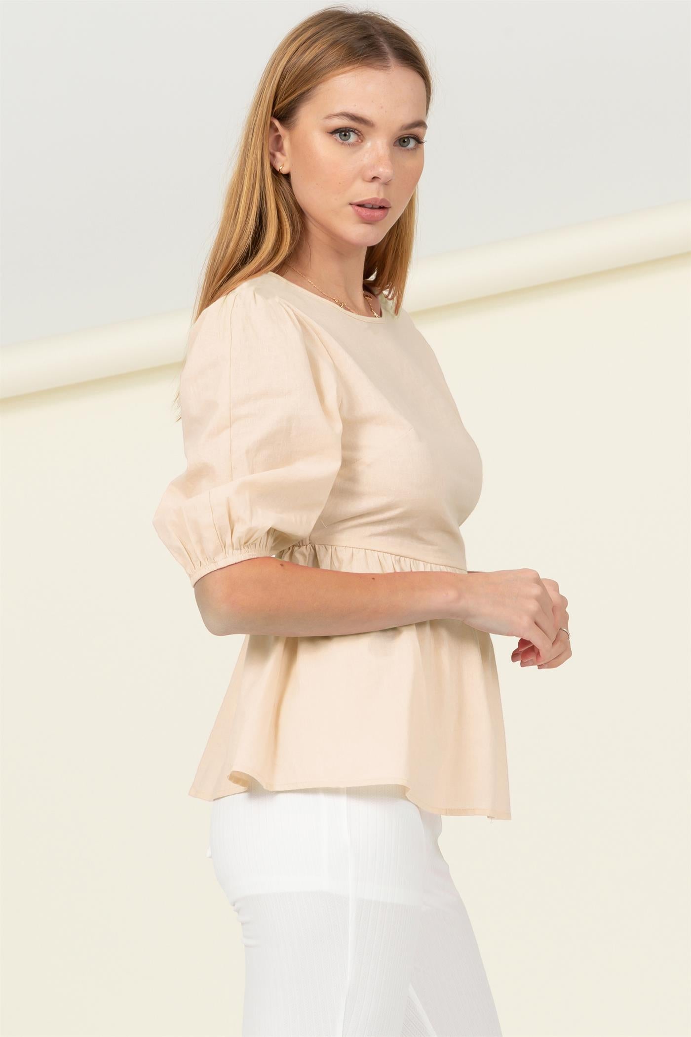 Wholesale Backless Top Clothing Tops HF22C707 SAND HYFVE