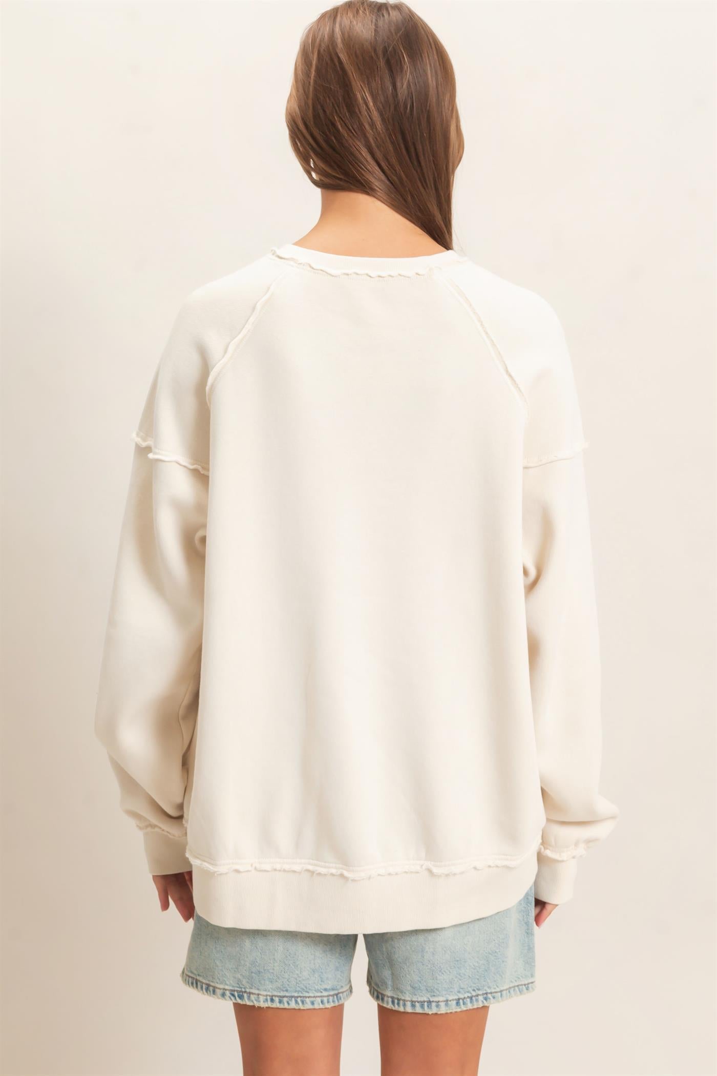 Wholesale Acid Wash Raw Edge Sweatshirt Sweatshirts DZ26C910 ALPACA DOUBLE ZERO