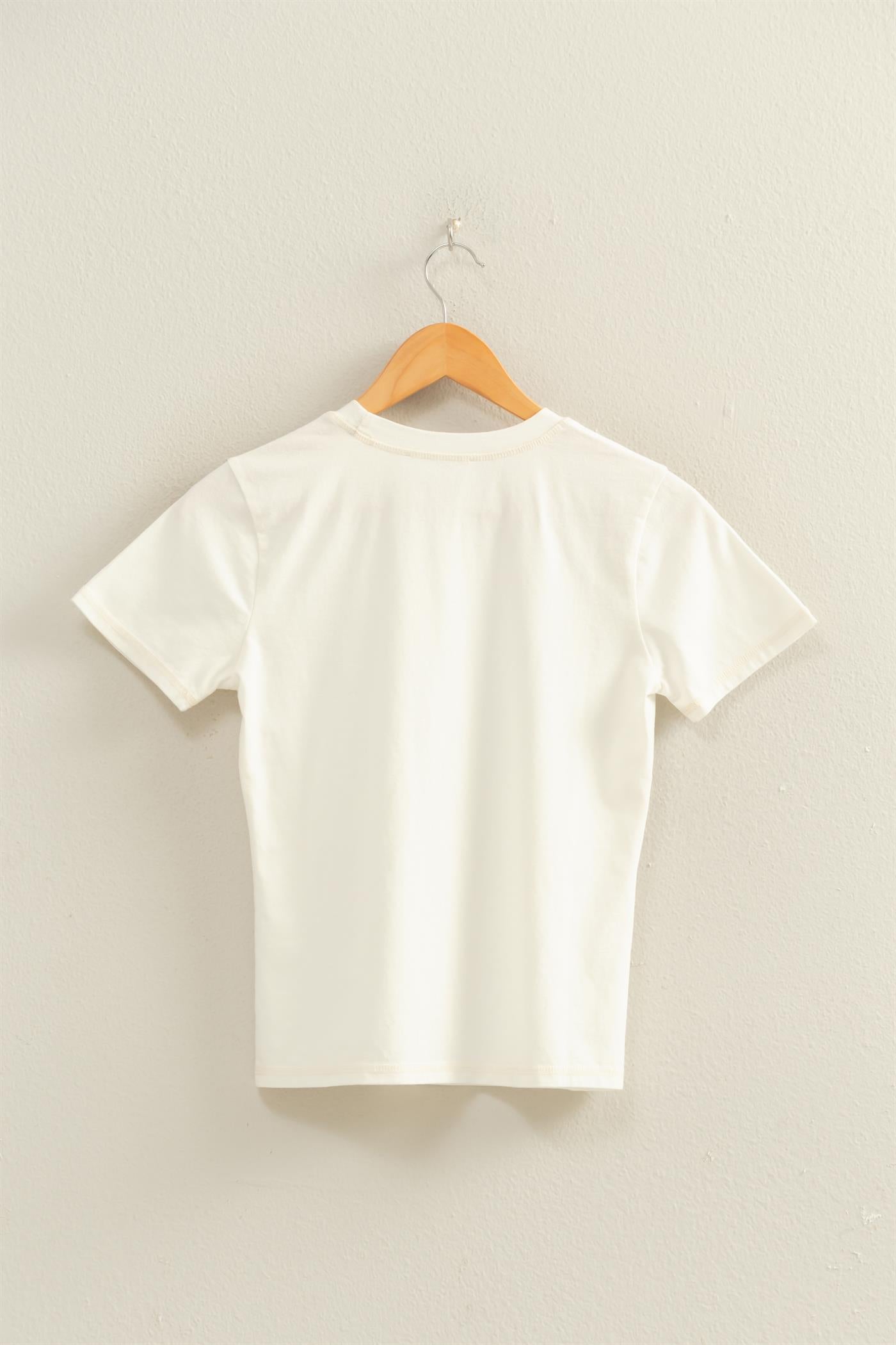 Wholesale Mineral Washed Short Sleeve Crew Neck Top T-Shirts DZ26A743 WHITE DOUBLE ZERO
