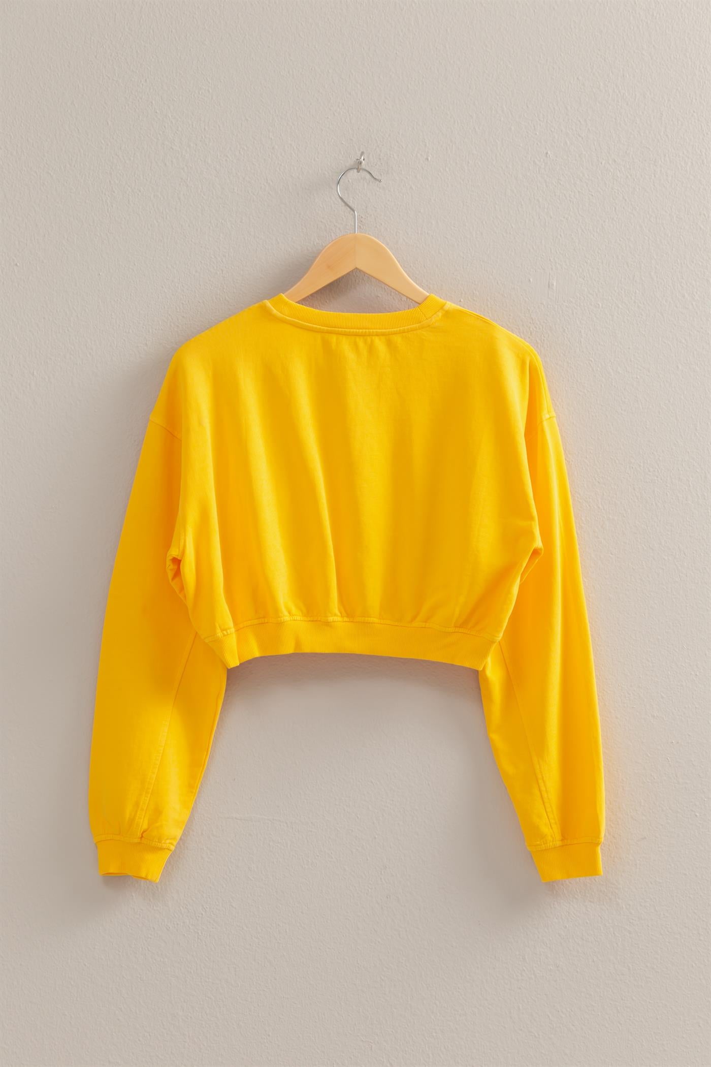 Wholesale Crew Neck Long Sleeve Crop Sweatshirt Sweatshirts DZ25A923 SUNFLOWER DOUBLE ZERO