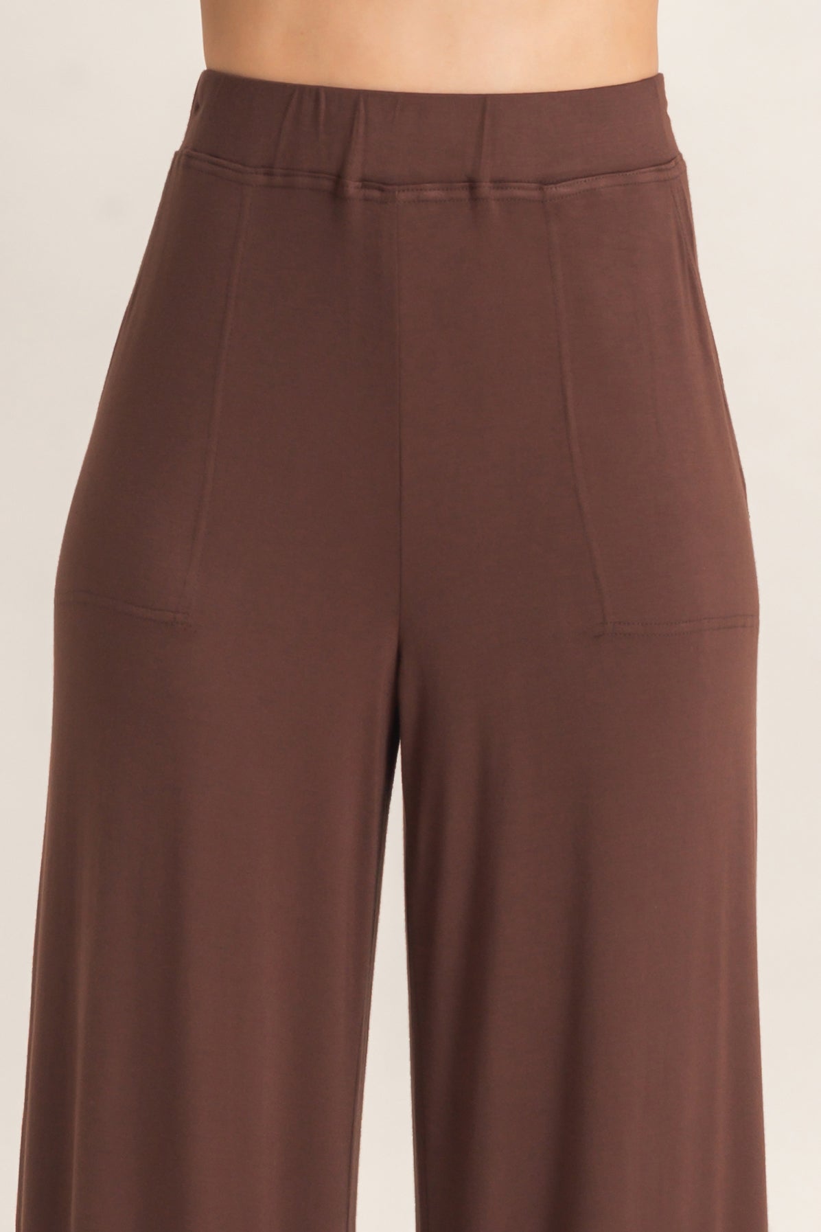 Wholesale Wide-Leg Elastic Waist Pants Pants HF26F299-D ESPRESSO HYFVE