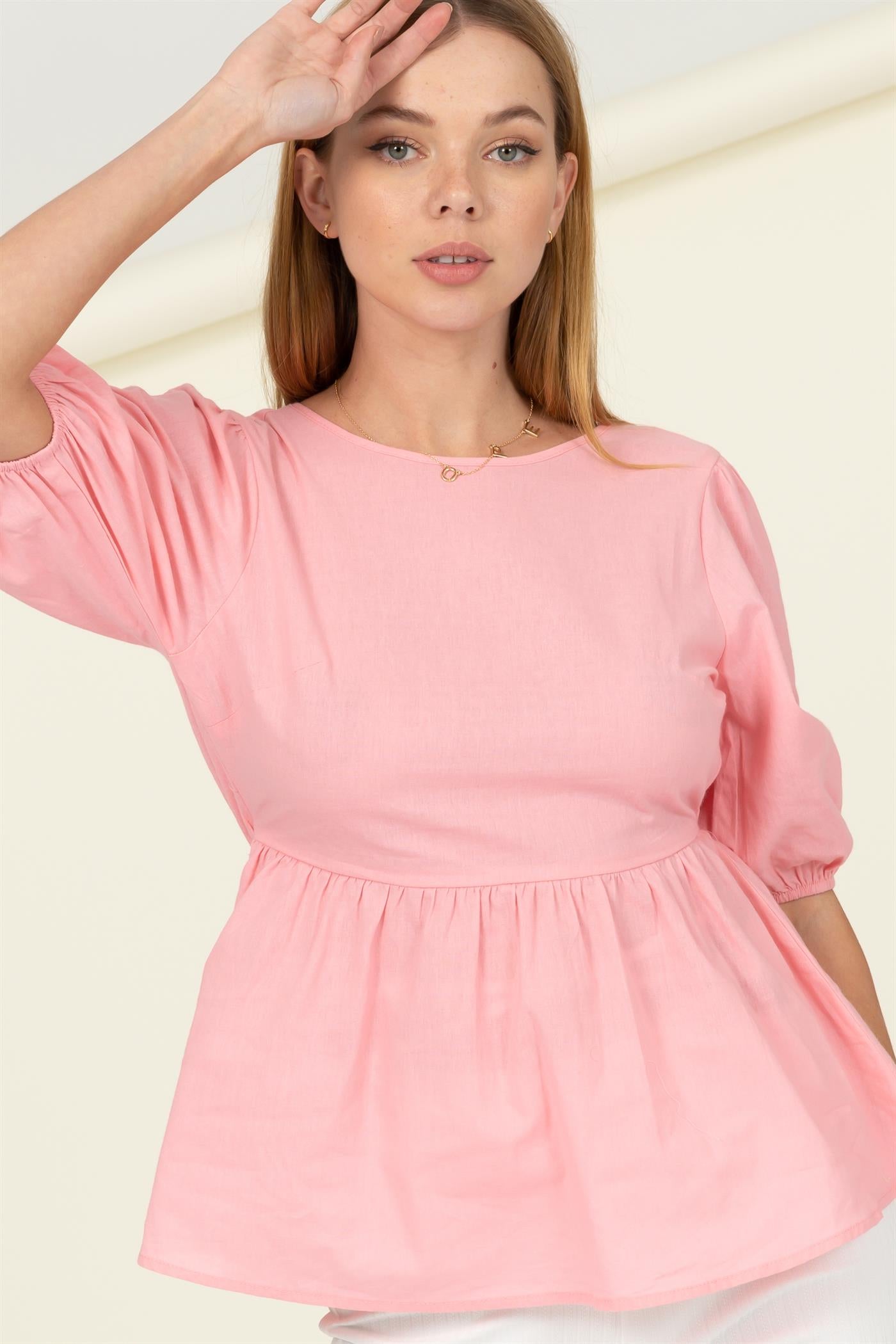 Wholesale Backless Top Clothing Tops HF22C707 PINK HYFVE