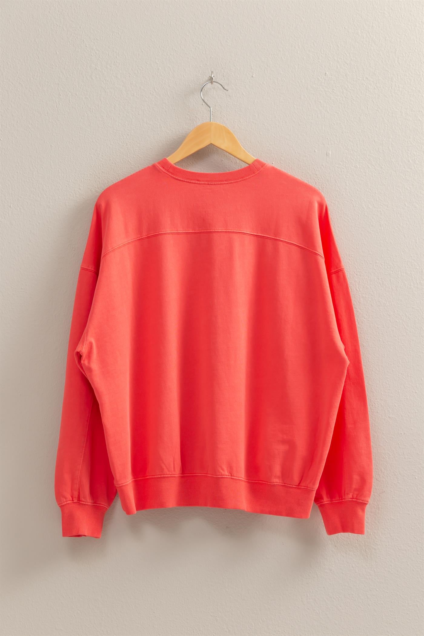Wholesale Warm Long Sleeve French Terry Sweatshirt Sweatshirts DZ25C733 CORAL HYFVE