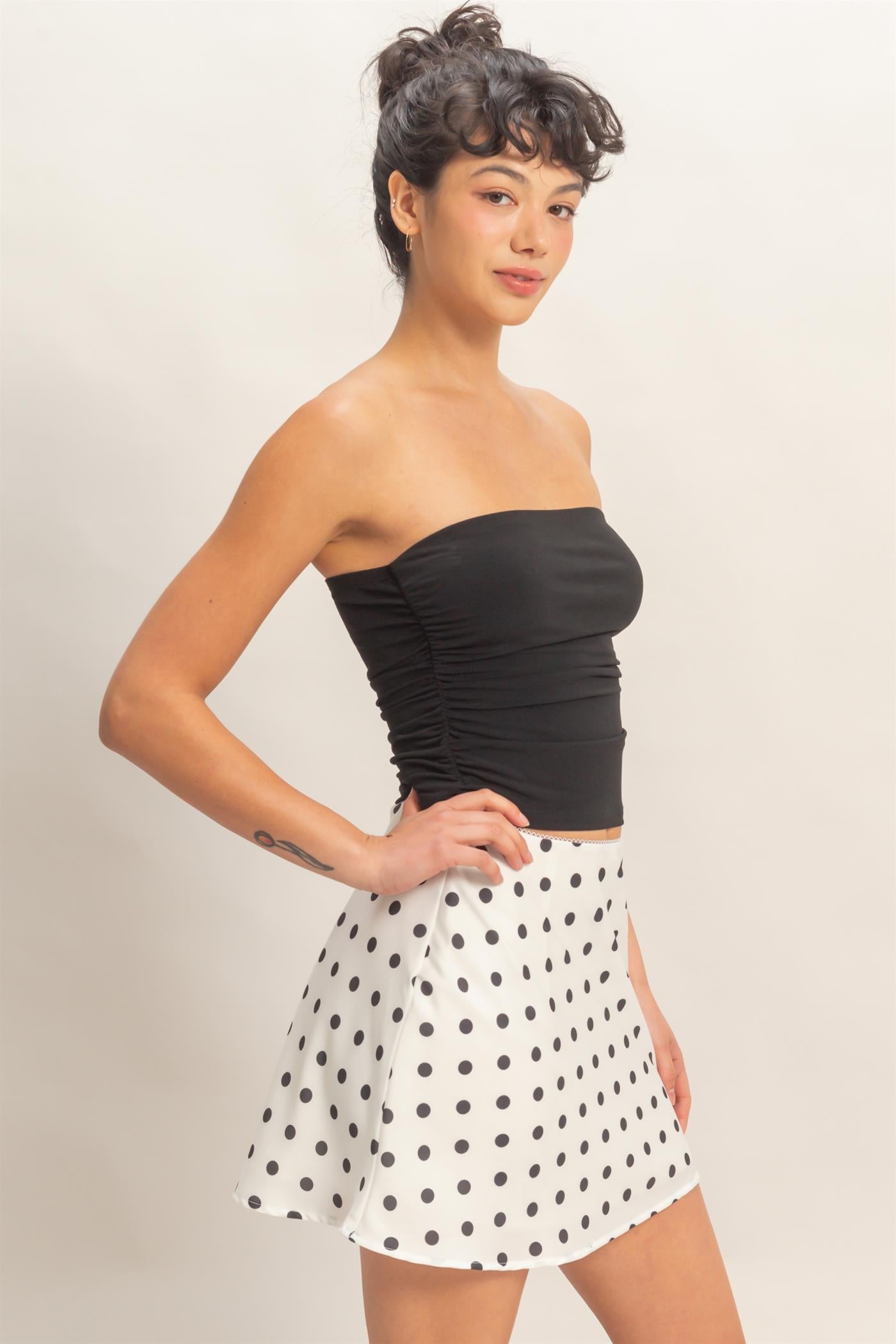 Wholesale Ruched Bandeau Top Clothing Tops DZ26C334 BLACK DOUBLE ZERO