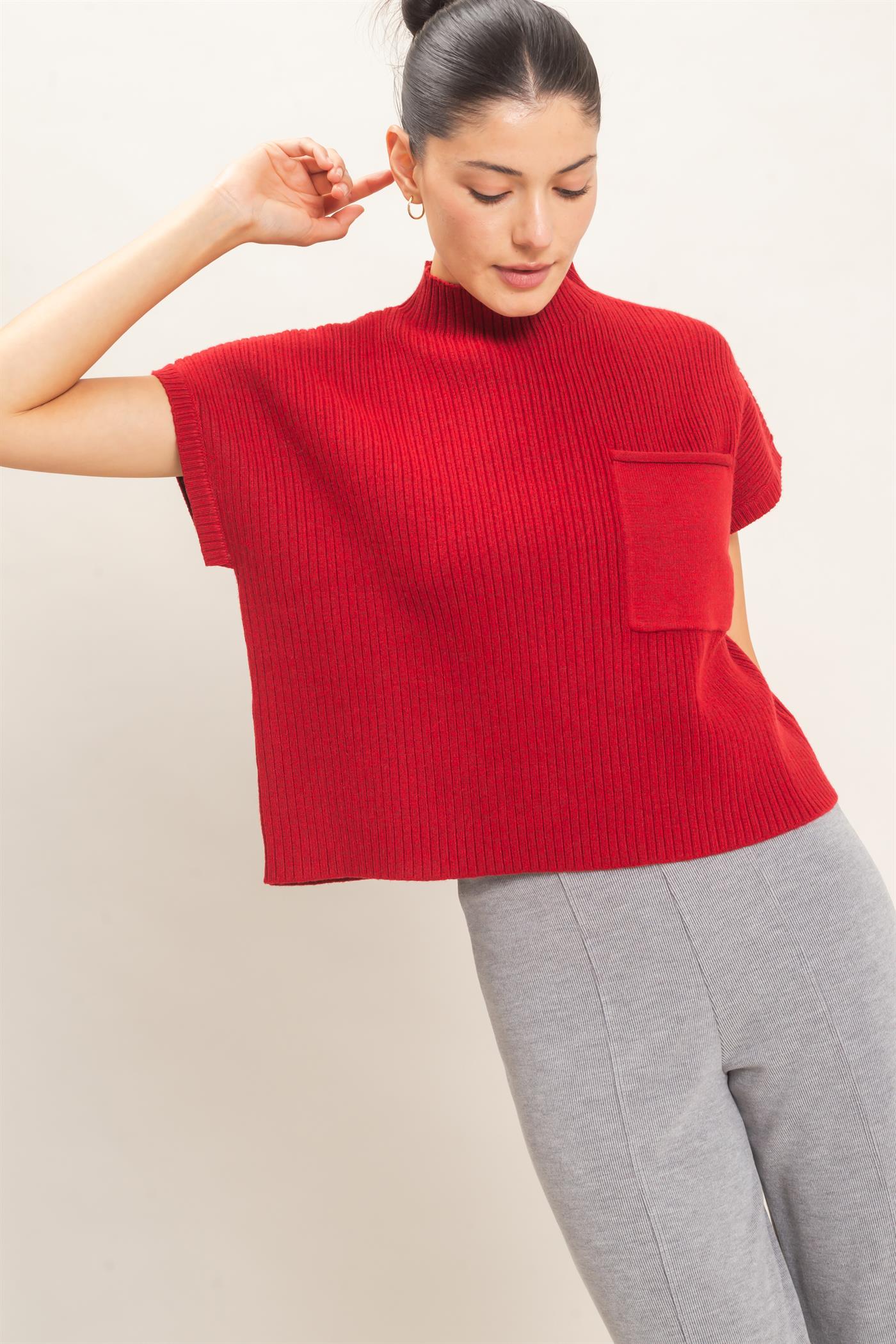 Wholesale Ribbed Dolman Sweater Sweaters HF26E835 BERRY HYFVE