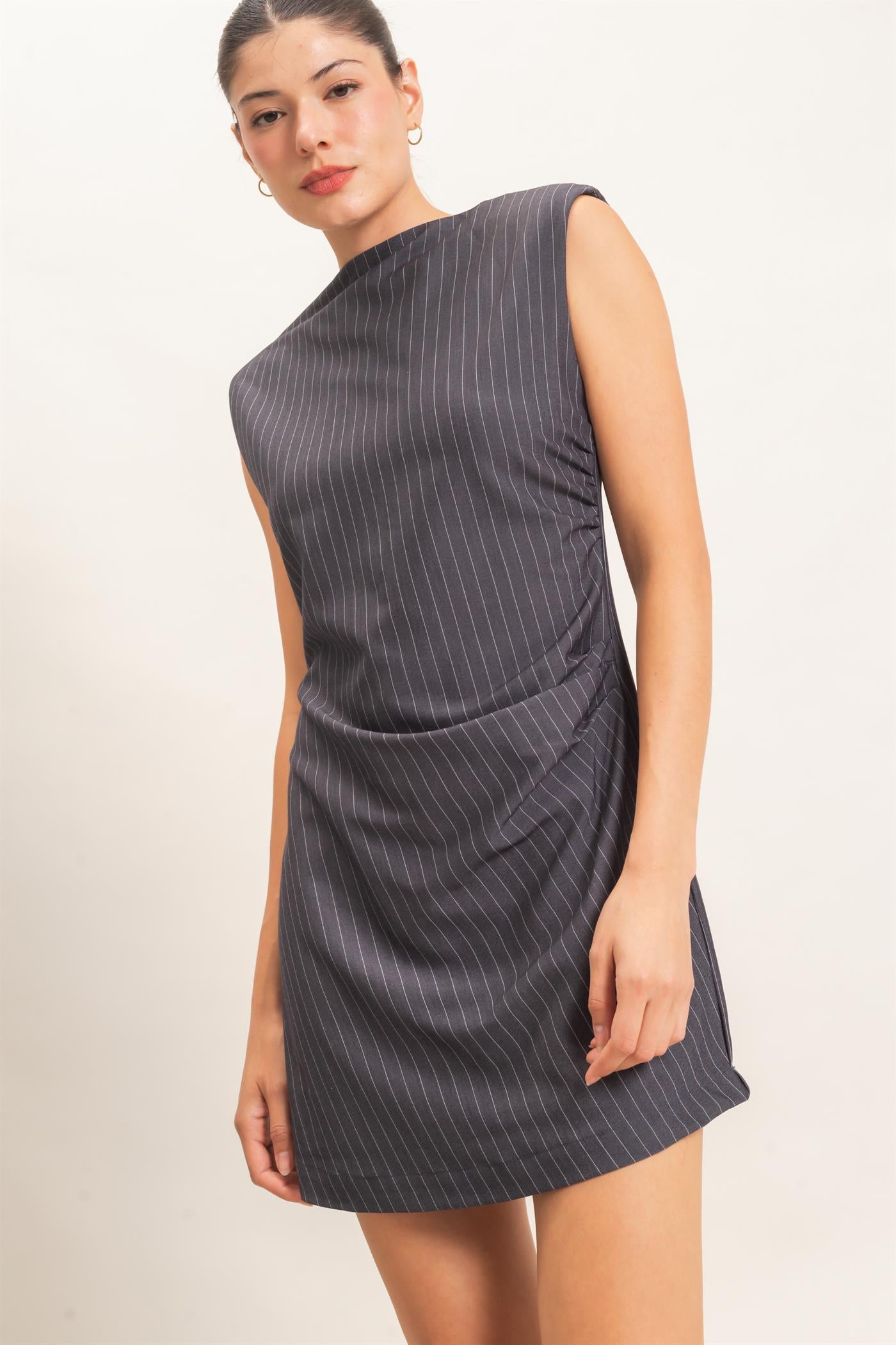 Wholesale Pin Stripe Sheath Dress Dresses HF26E374 GRAY HYFVE