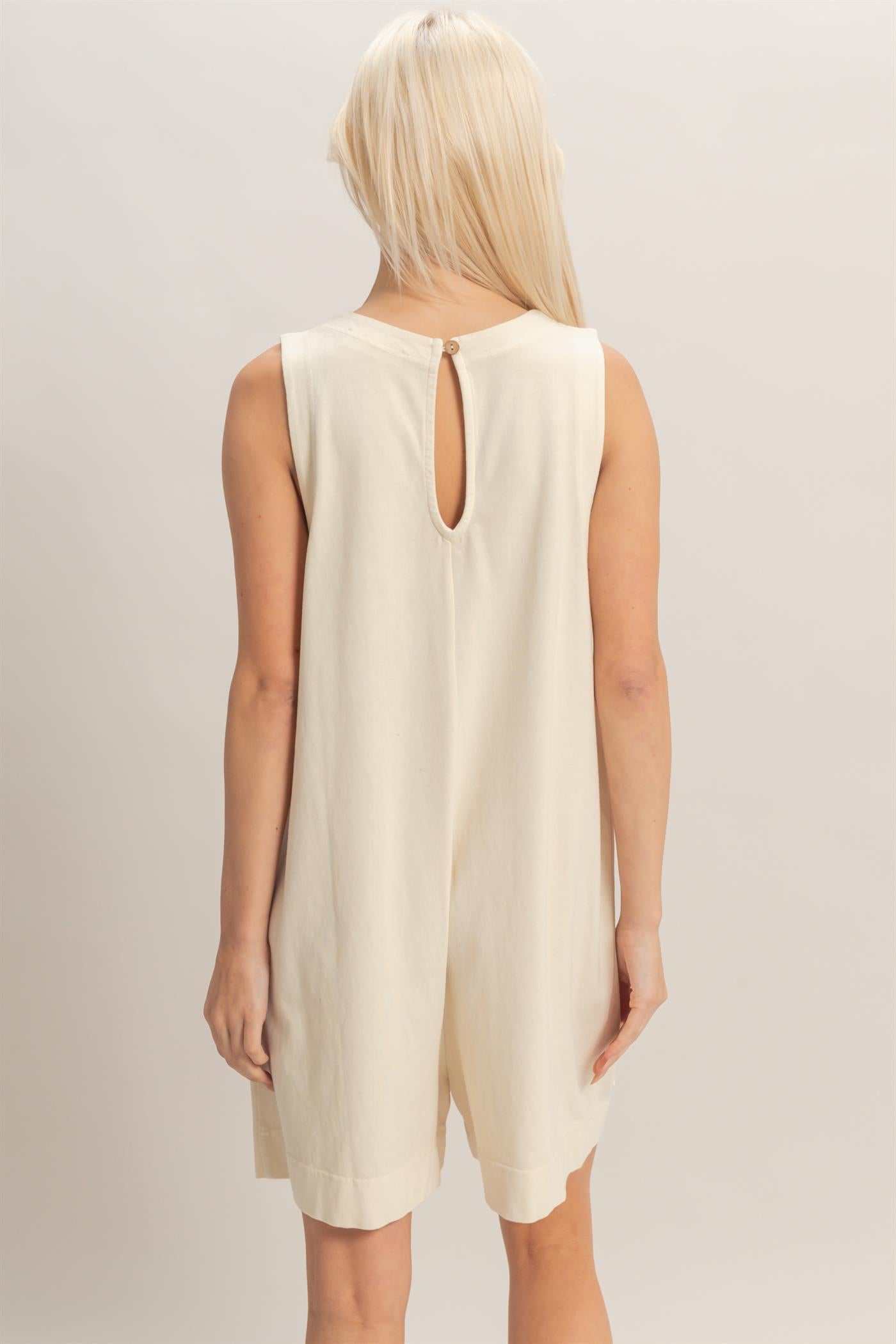 Wholesale Pocket Detail Sleeveless Romper Clothing DZ26A327 ALPACA DOUBLE ZERO