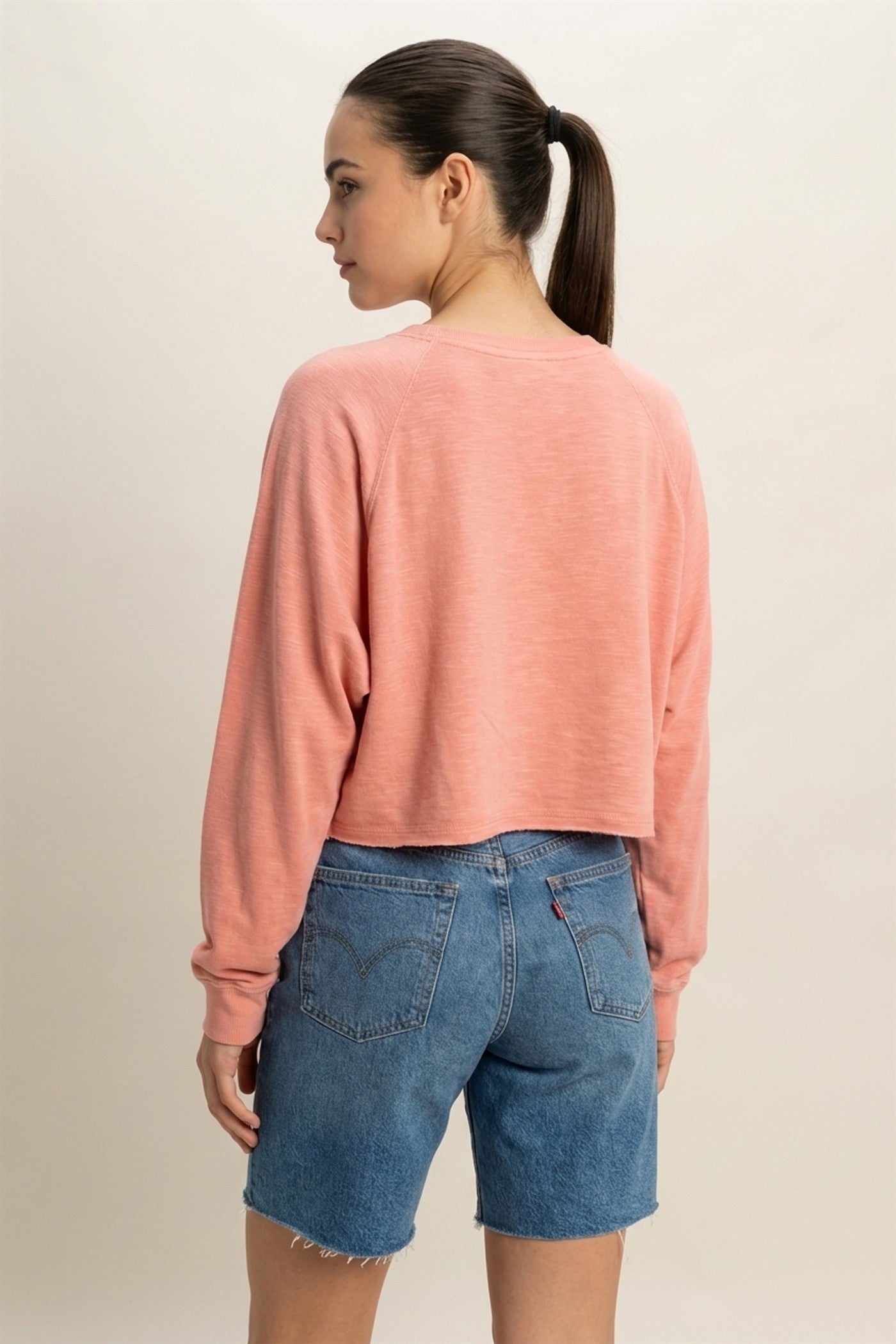 Wholesale Long Sleeve Round Neck Top Clothing Tops DZ22E691 TEAK ROSE DOUBLE ZERO