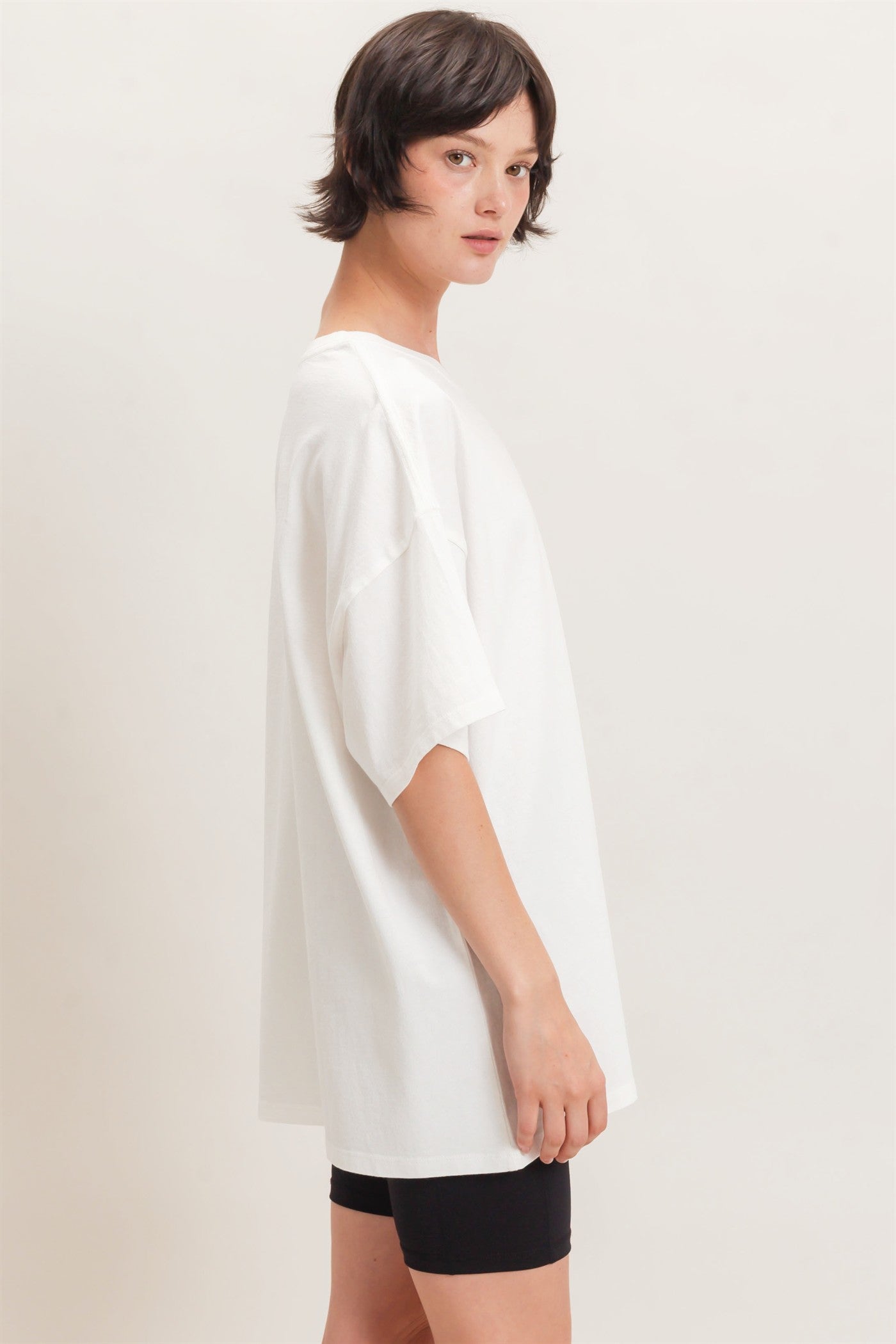 Wholesale Mineral Wash Oversized Crew Neck T-Shirts Clothing Tops DZ26C961 OFF WHITE DOUBLE ZERO