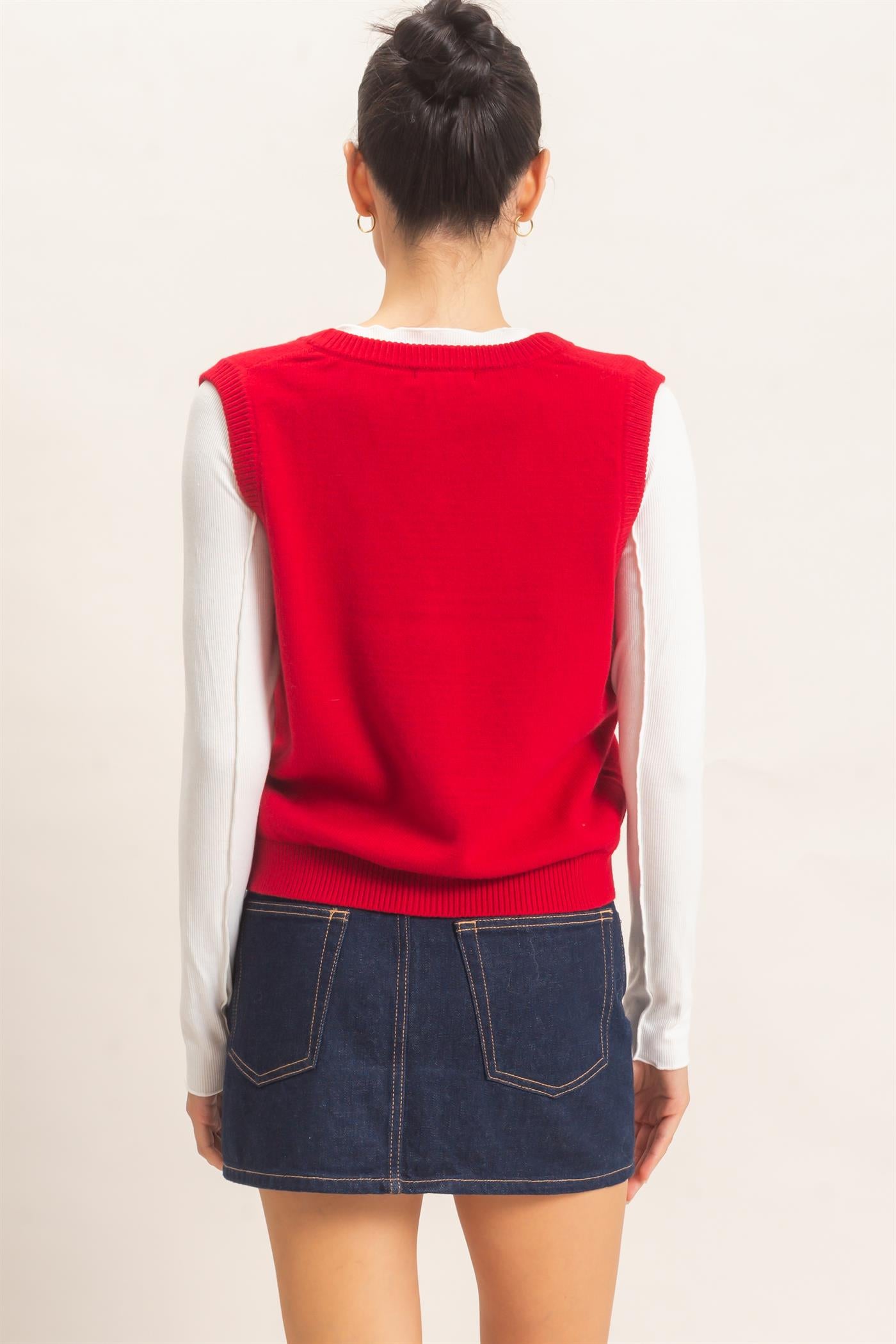 Wholesale Christmas Sweater Vest Sweaters HF26E917 RED HYFVE