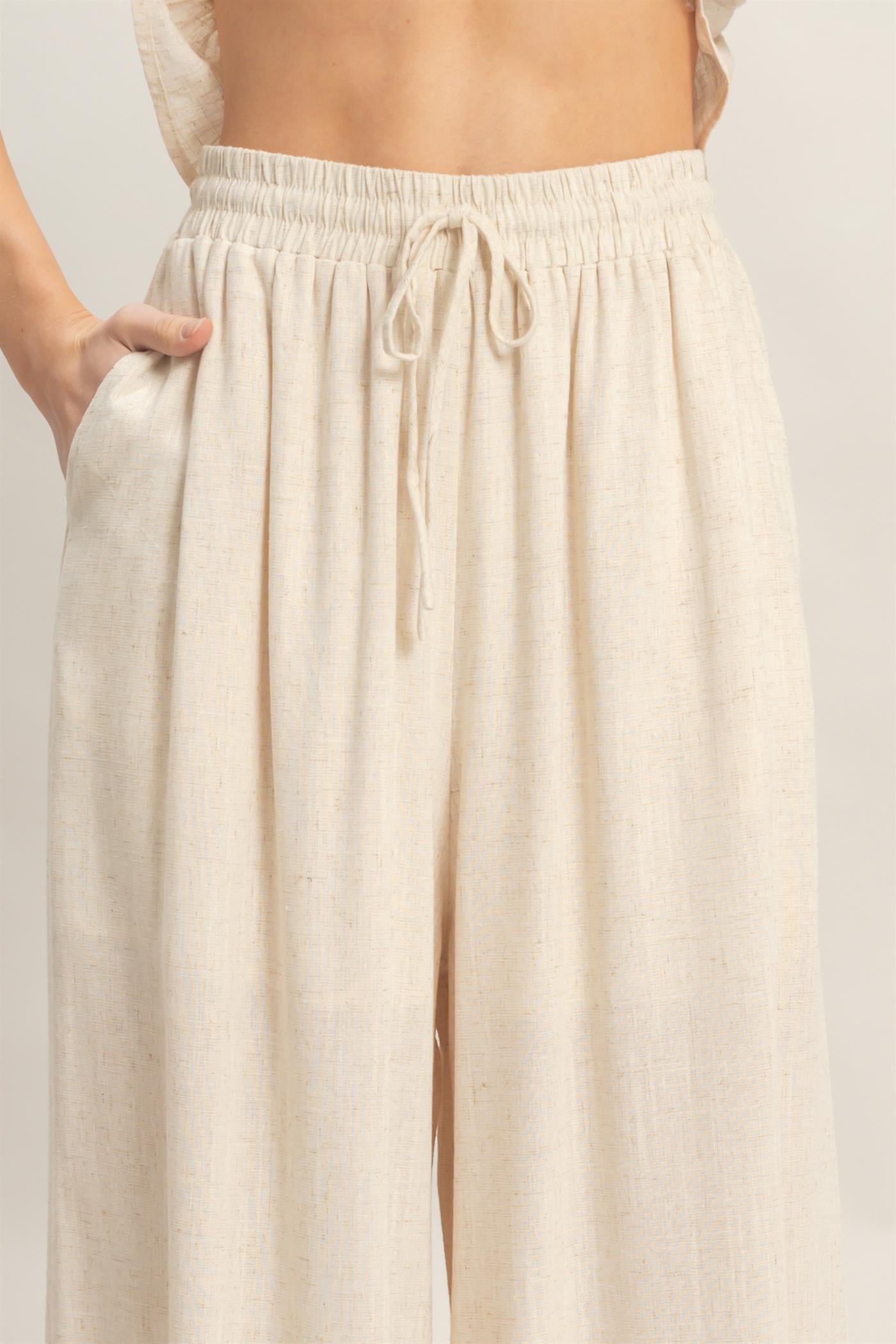 Wholesale Tiered Tank & Palazzo Set Clothing HF26C316-SET-D OATMEAL HYFVE