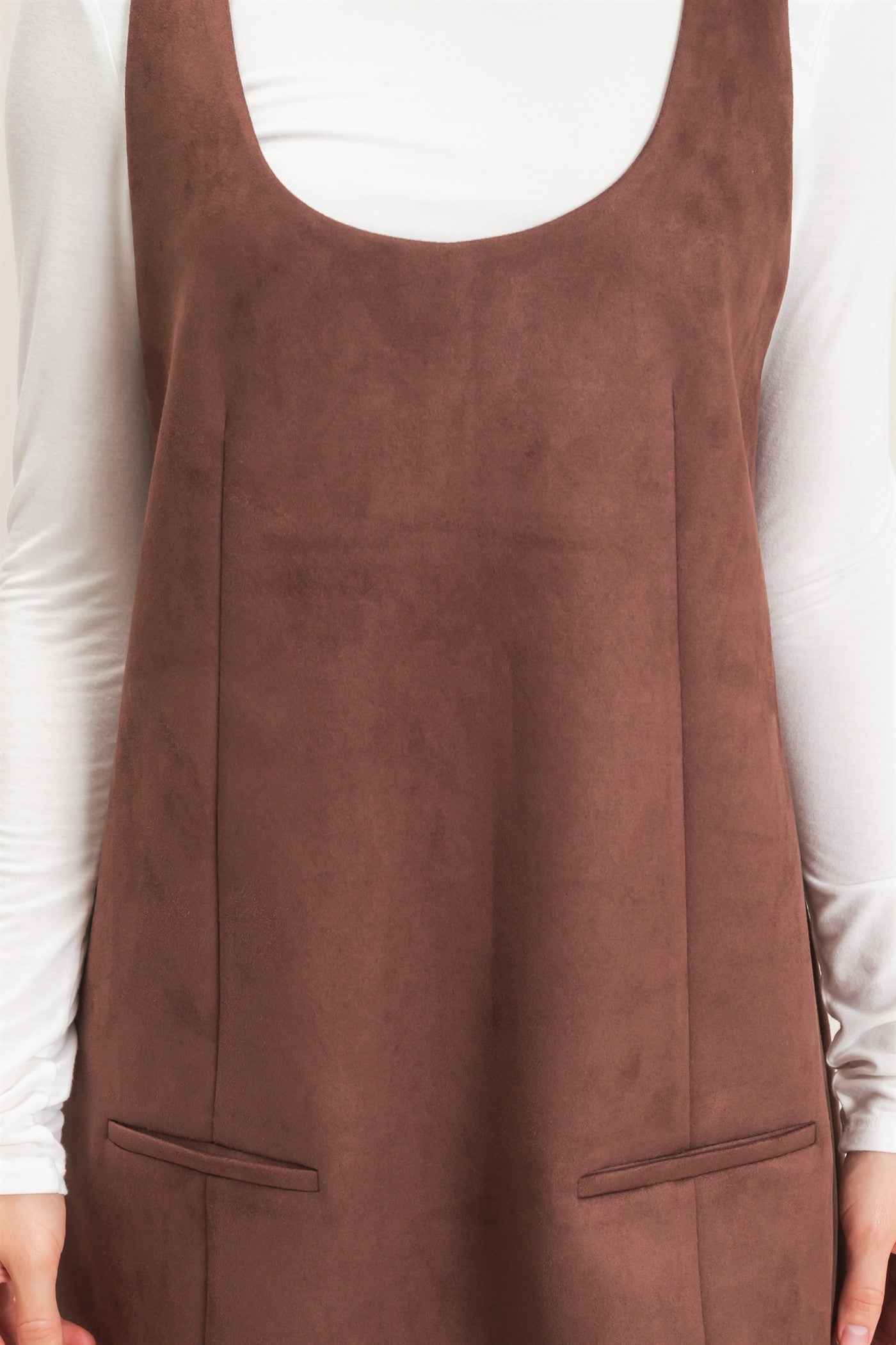 Wholesale Sleeveless Suede Mini Dress Dresses HF26F219 CHESTNUT HYFVE