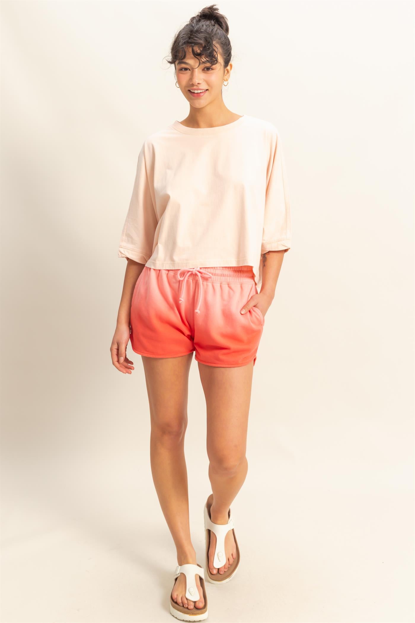Wholesale Flowy Bat Wing Sleeves Knit Top Clothing Tops DZ25A797 DUSTY PINK DOUBLE ZERO